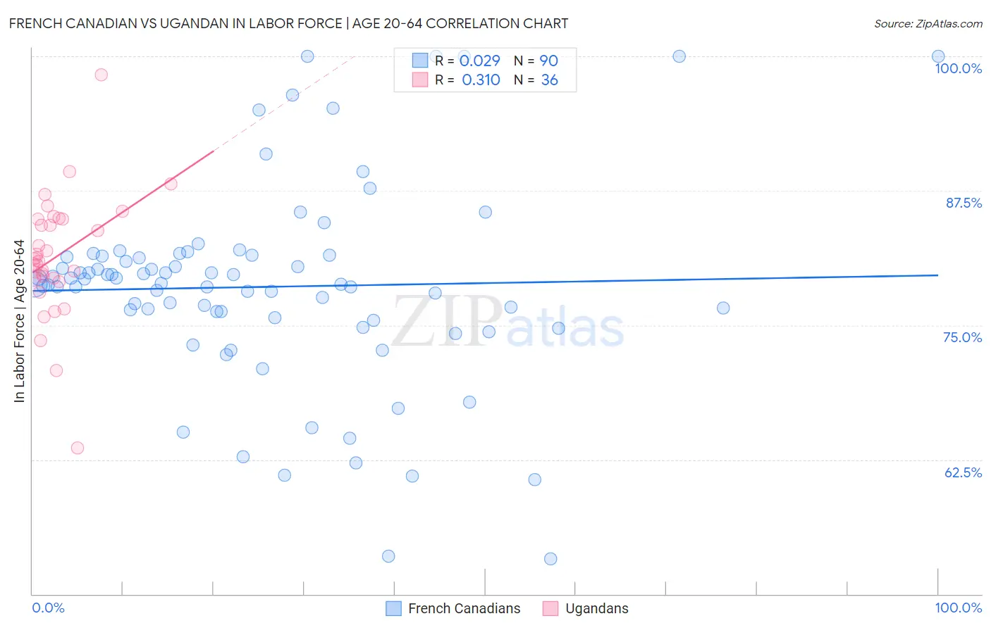 French Canadian vs Ugandan In Labor Force | Age 20-64