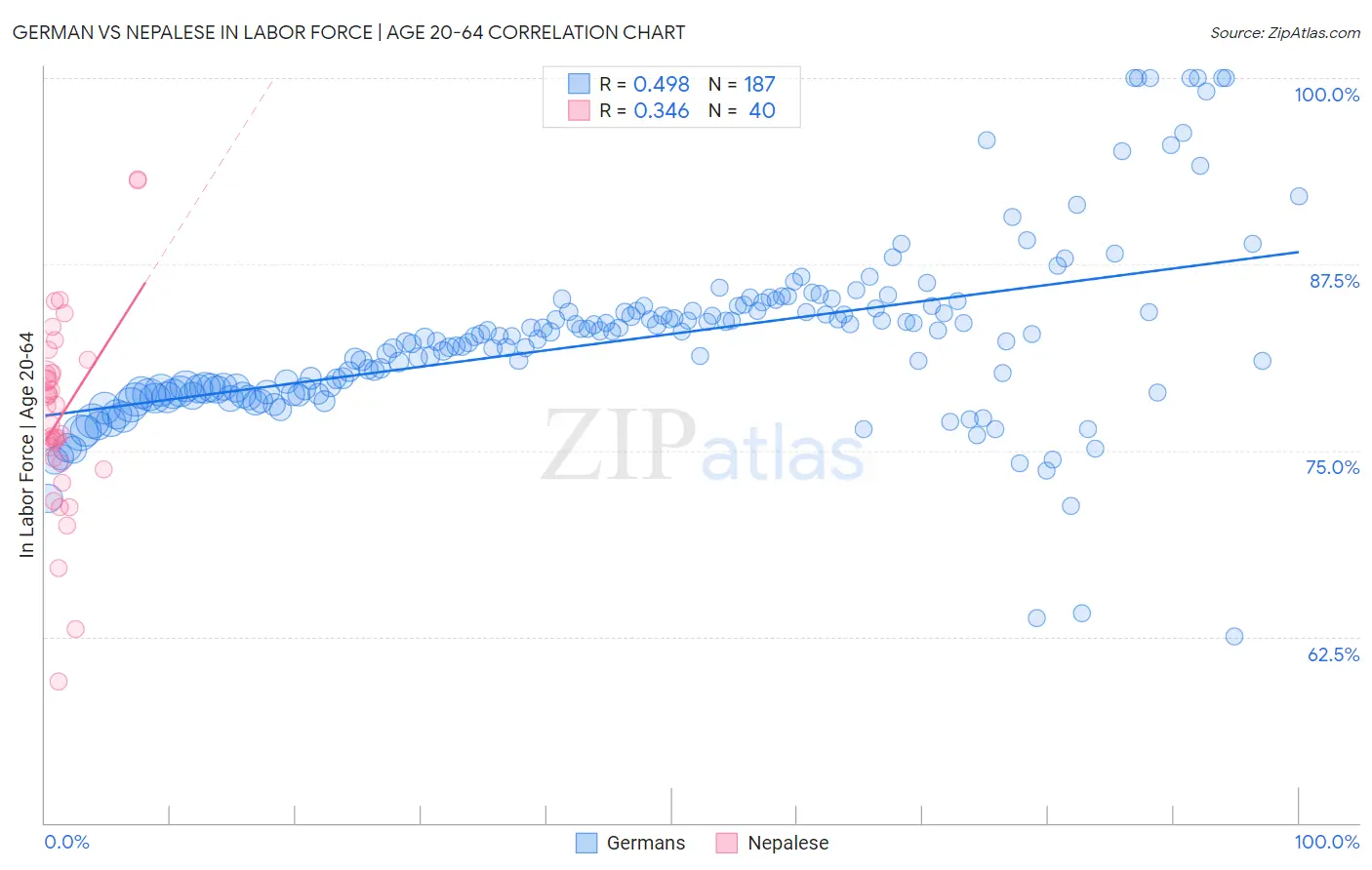 German vs Nepalese In Labor Force | Age 20-64