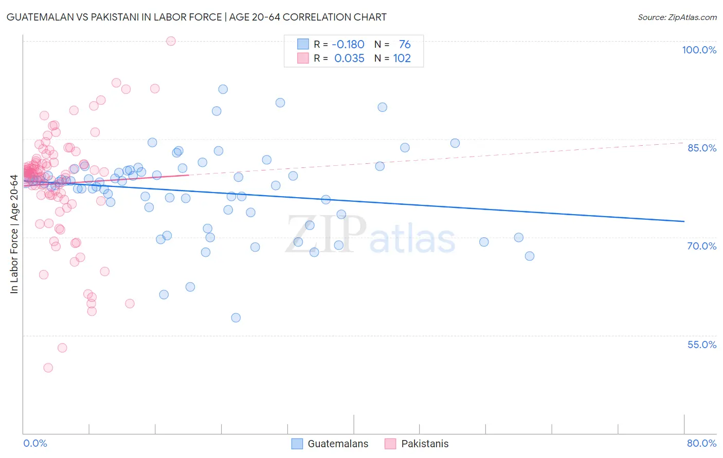 Guatemalan vs Pakistani In Labor Force | Age 20-64