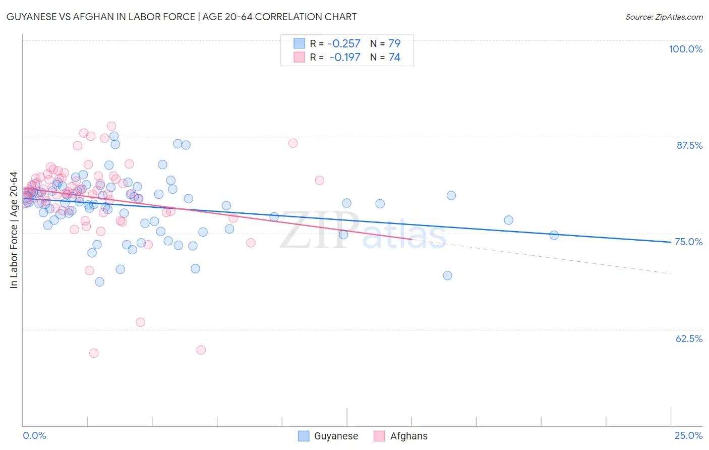 Guyanese vs Afghan In Labor Force | Age 20-64