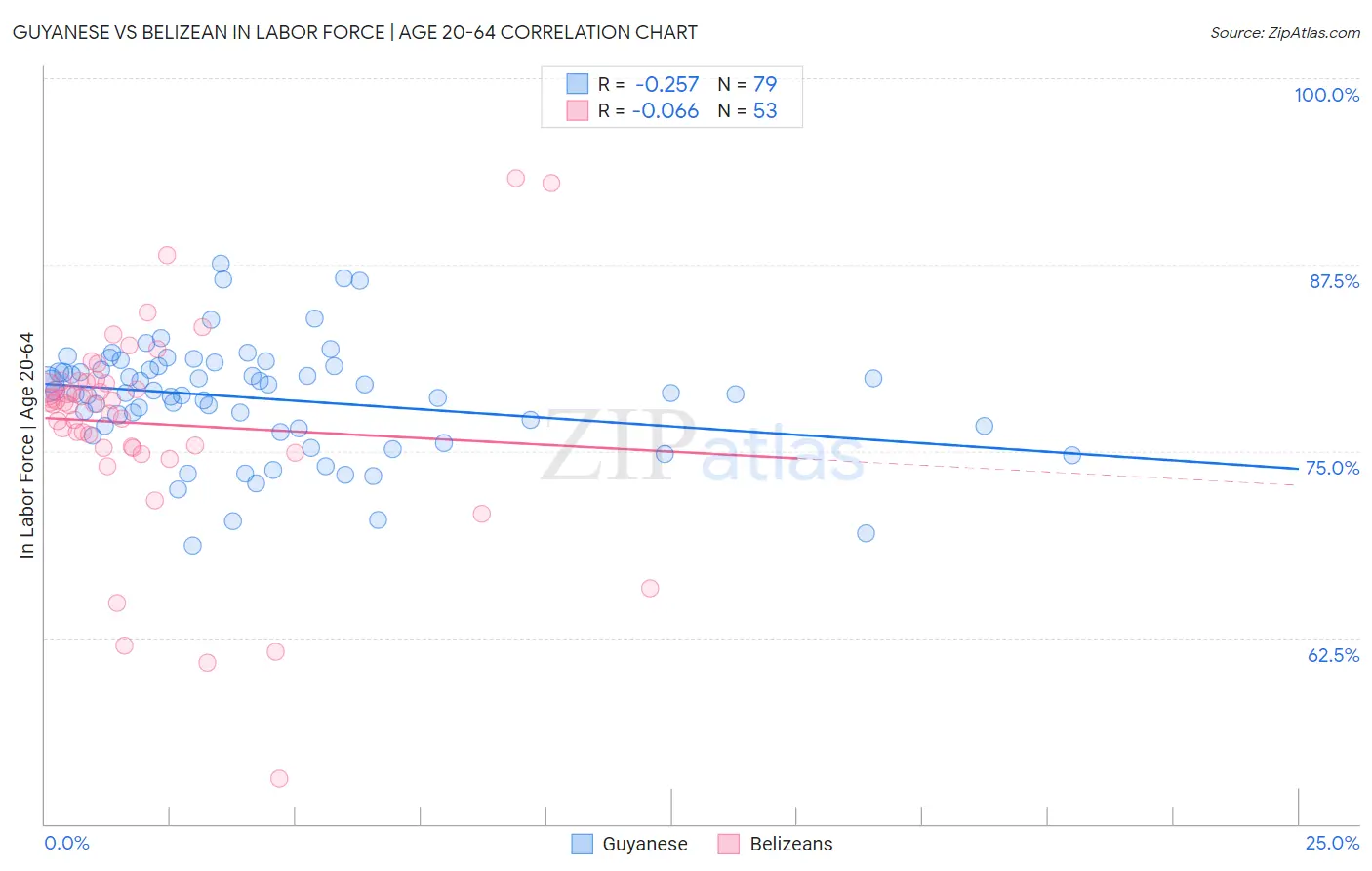 Guyanese vs Belizean In Labor Force | Age 20-64