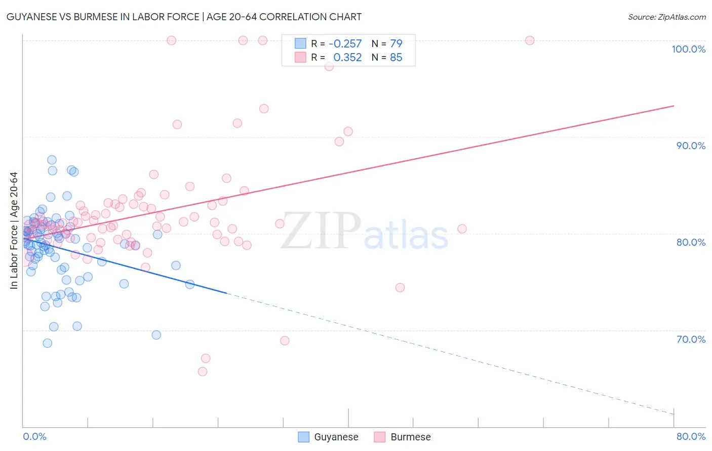 Guyanese vs Burmese In Labor Force | Age 20-64