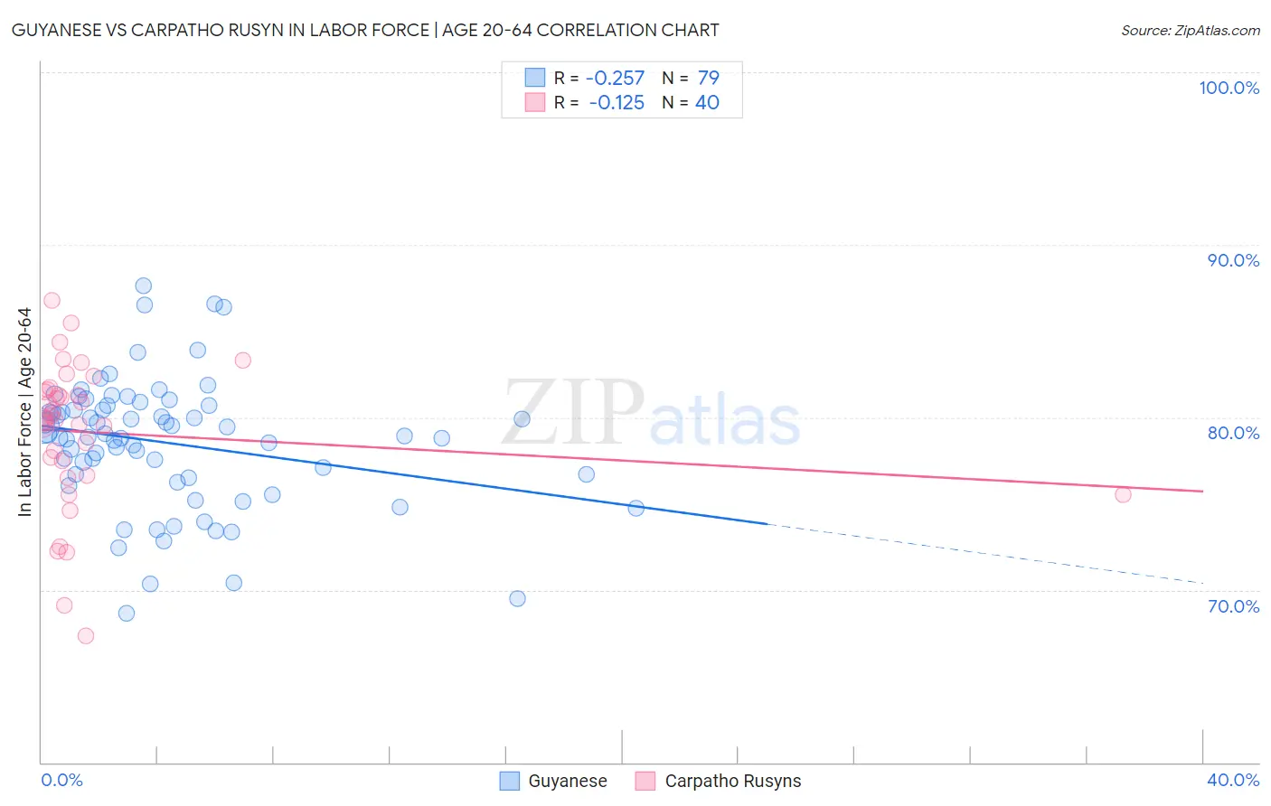 Guyanese vs Carpatho Rusyn In Labor Force | Age 20-64