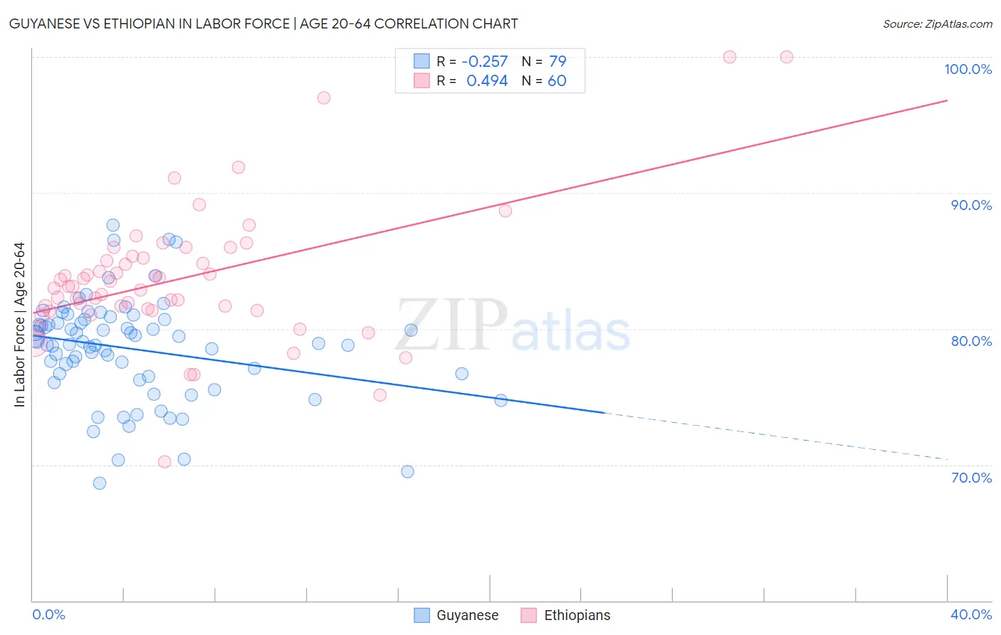 Guyanese vs Ethiopian In Labor Force | Age 20-64