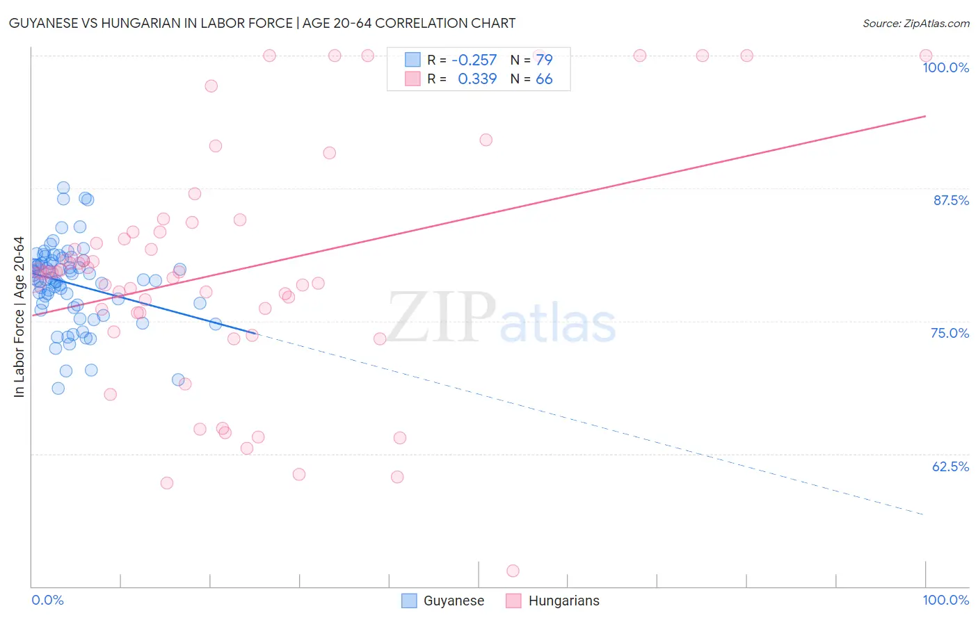 Guyanese vs Hungarian In Labor Force | Age 20-64