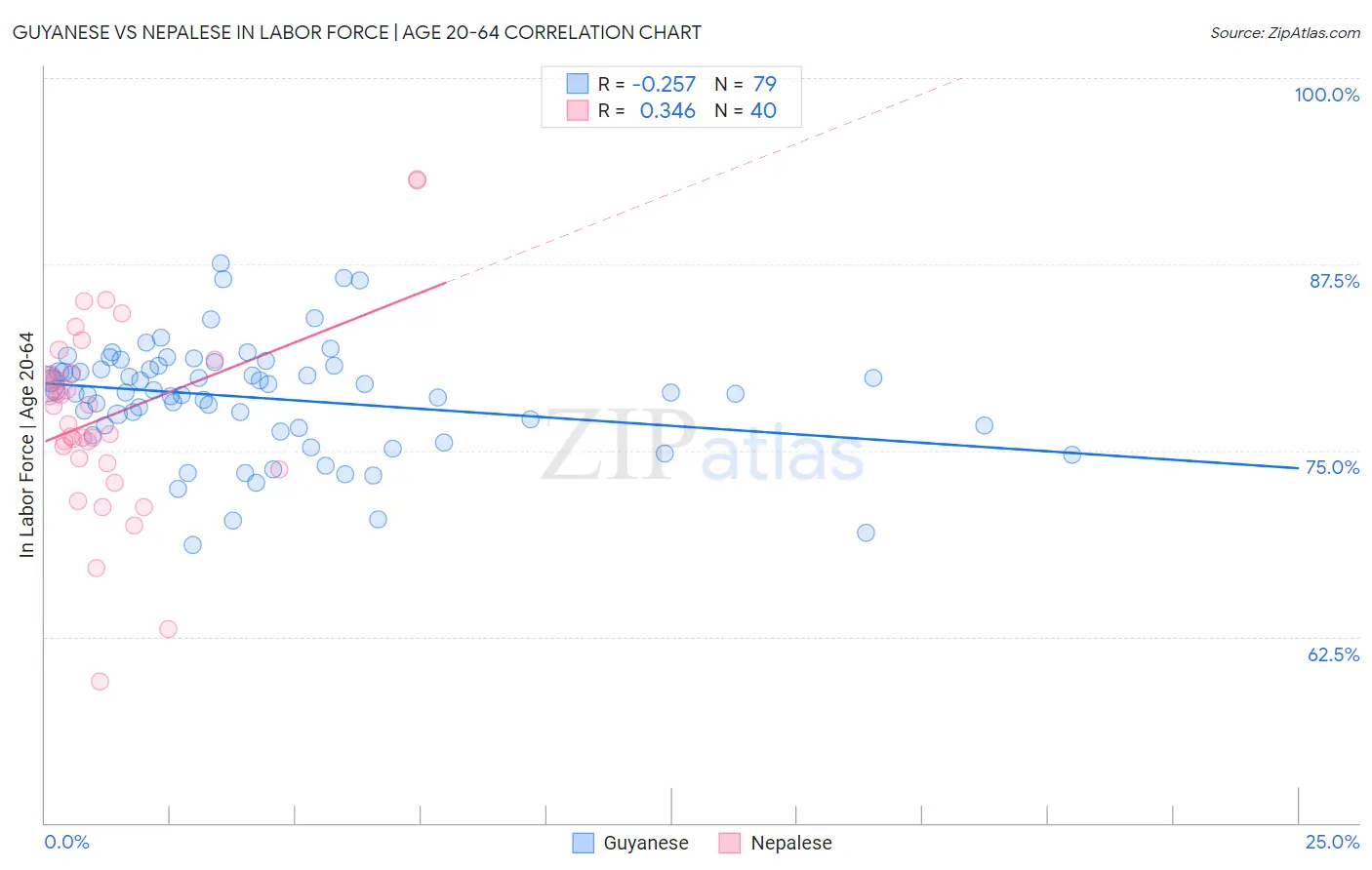 Guyanese vs Nepalese In Labor Force | Age 20-64