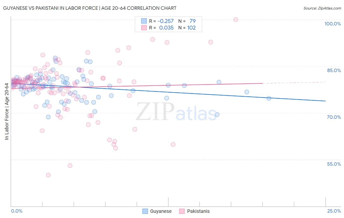Guyanese vs Pakistani In Labor Force | Age 20-64