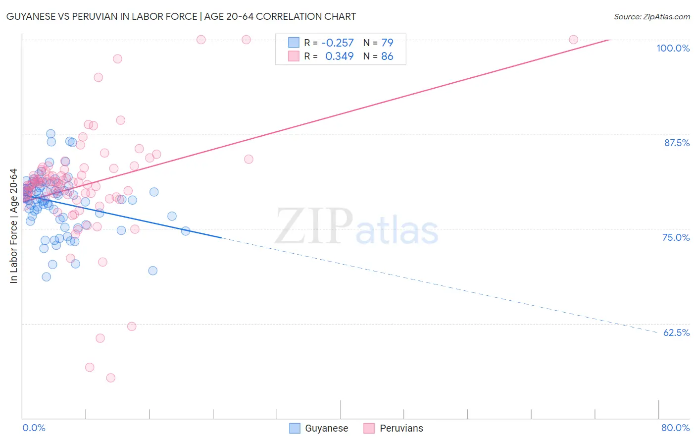 Guyanese vs Peruvian In Labor Force | Age 20-64