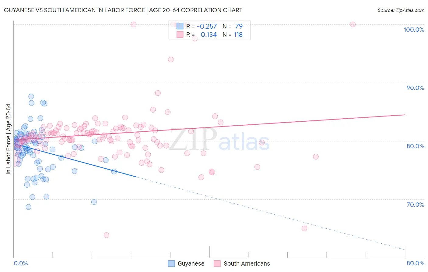 Guyanese vs South American In Labor Force | Age 20-64