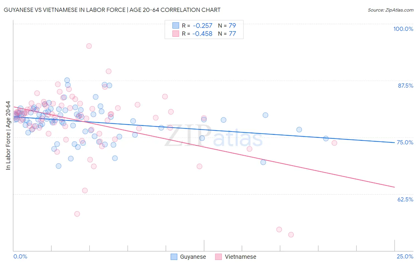 Guyanese vs Vietnamese In Labor Force | Age 20-64