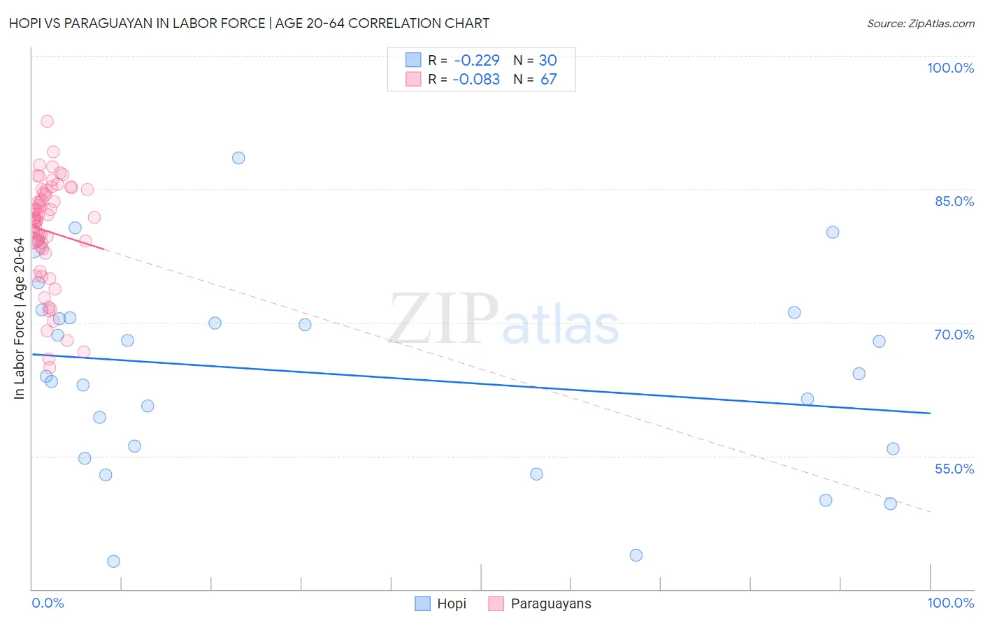 Hopi vs Paraguayan In Labor Force | Age 20-64