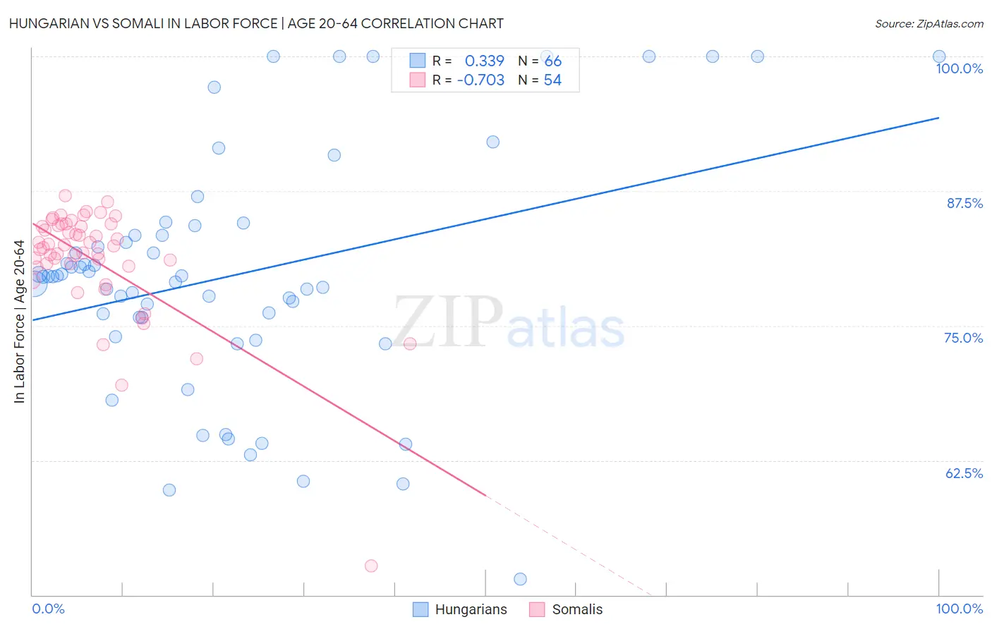 Hungarian vs Somali In Labor Force | Age 20-64