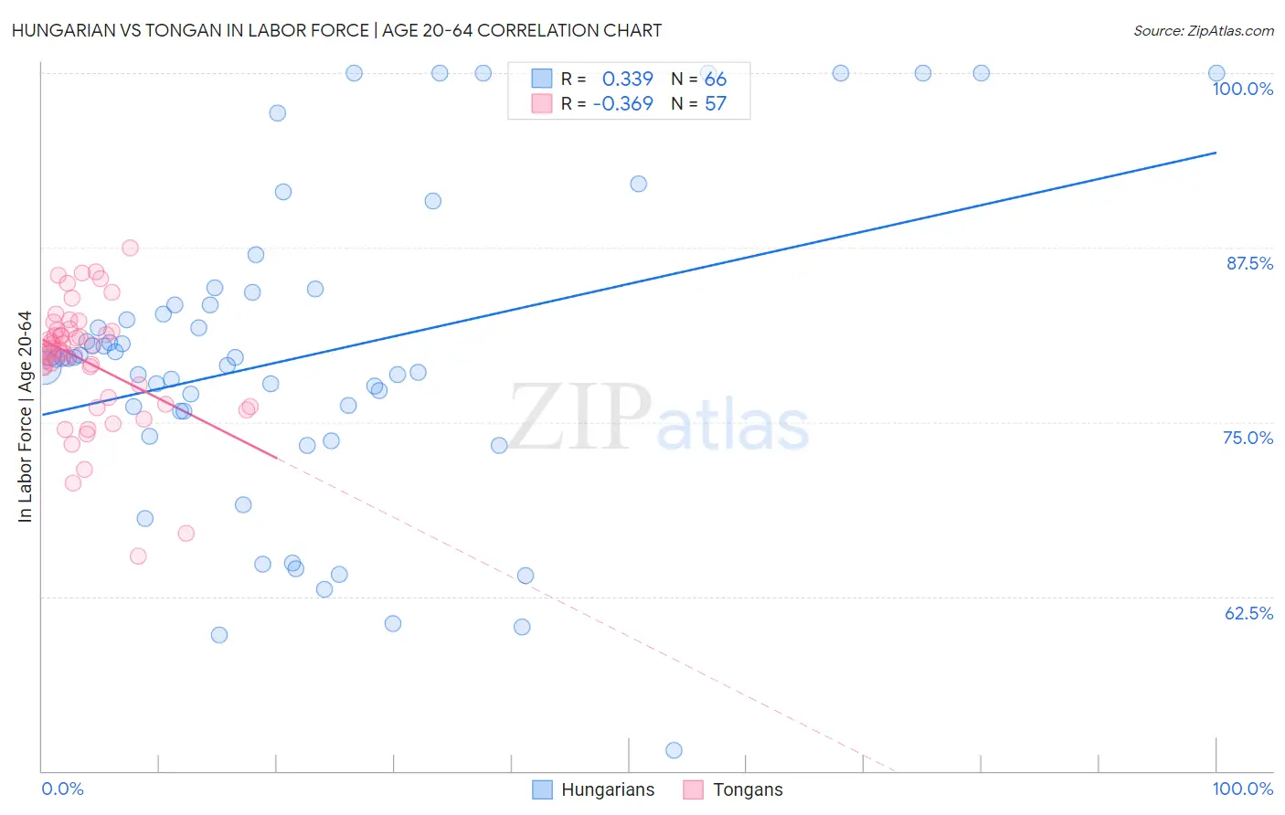 Hungarian vs Tongan In Labor Force | Age 20-64