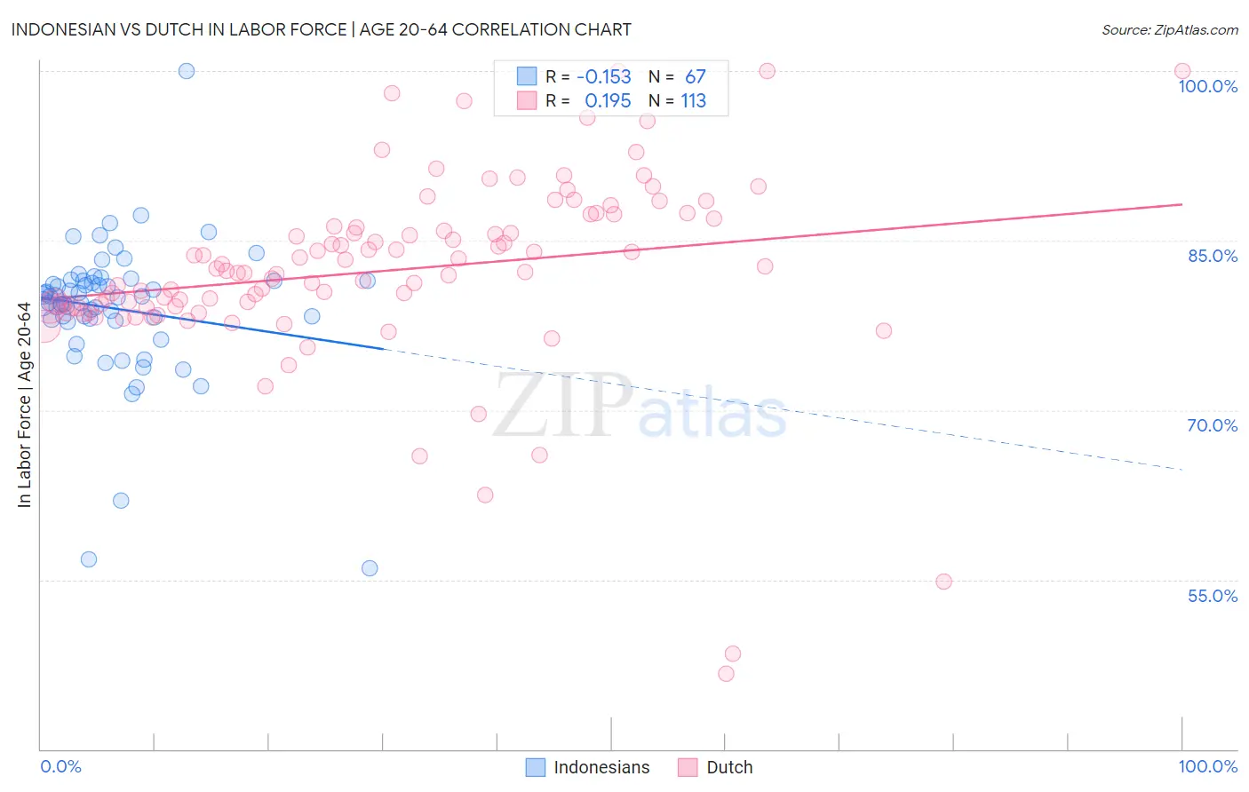 Indonesian vs Dutch In Labor Force | Age 20-64