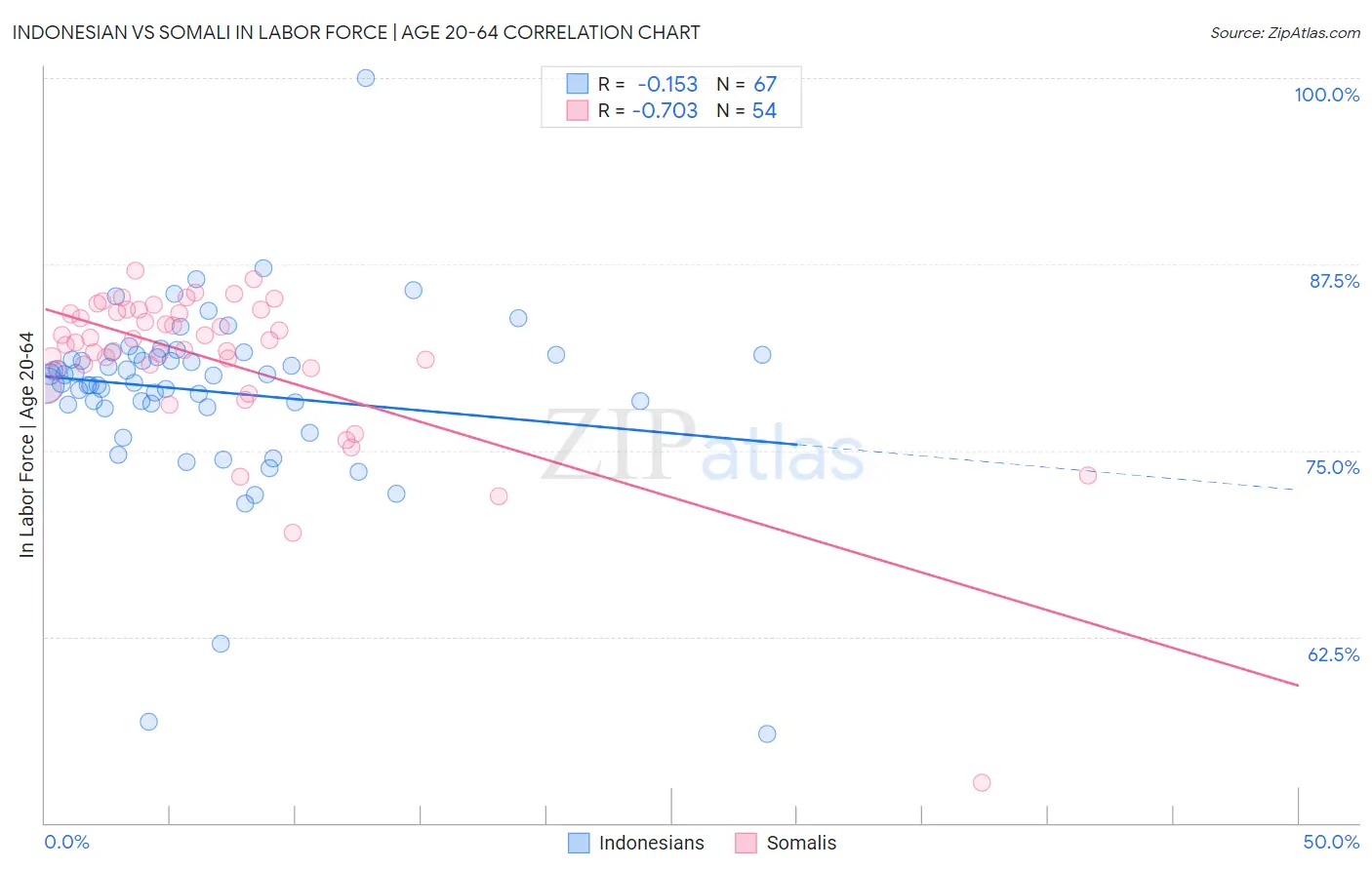 Indonesian vs Somali In Labor Force | Age 20-64