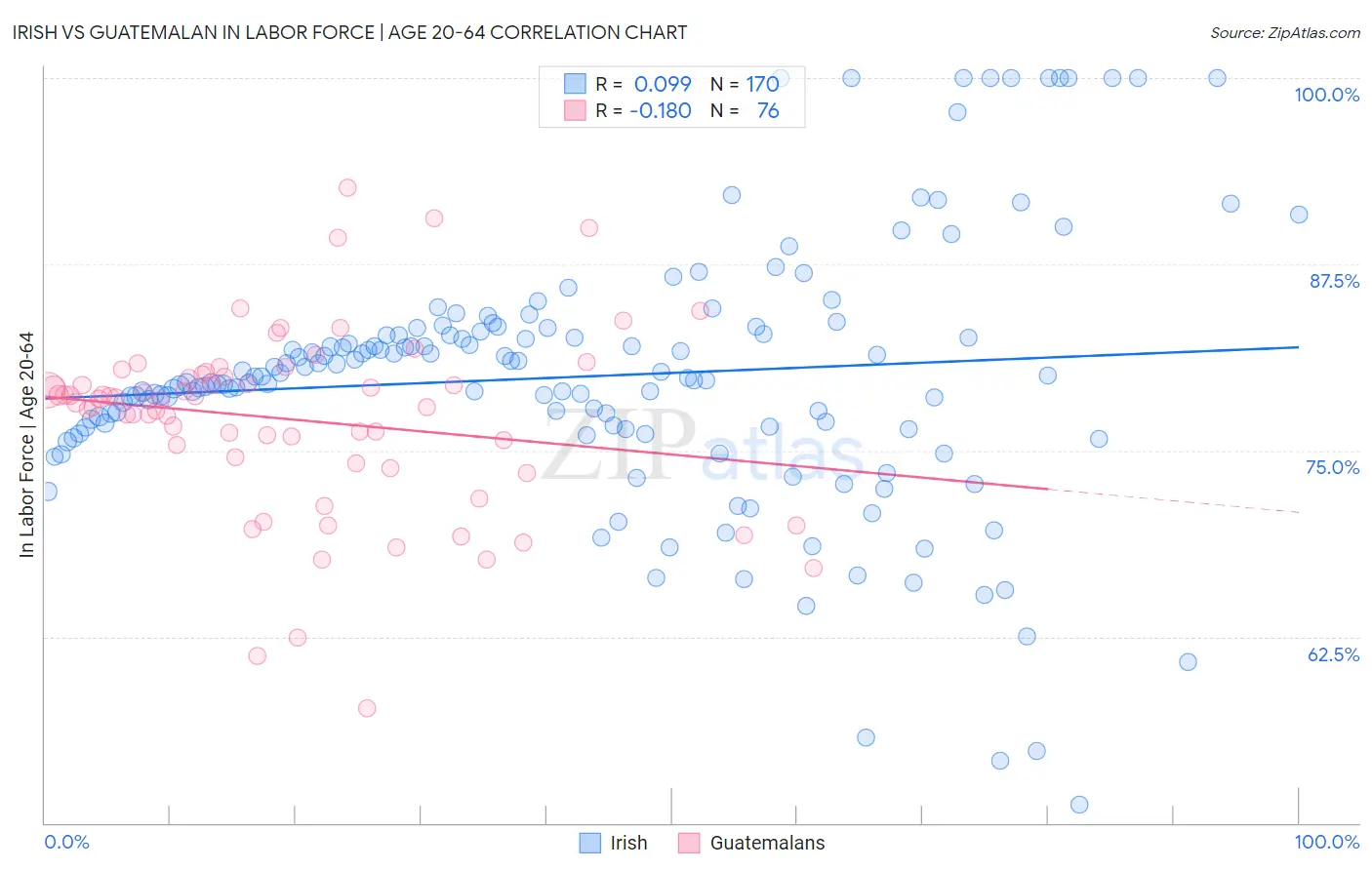 Irish vs Guatemalan In Labor Force | Age 20-64