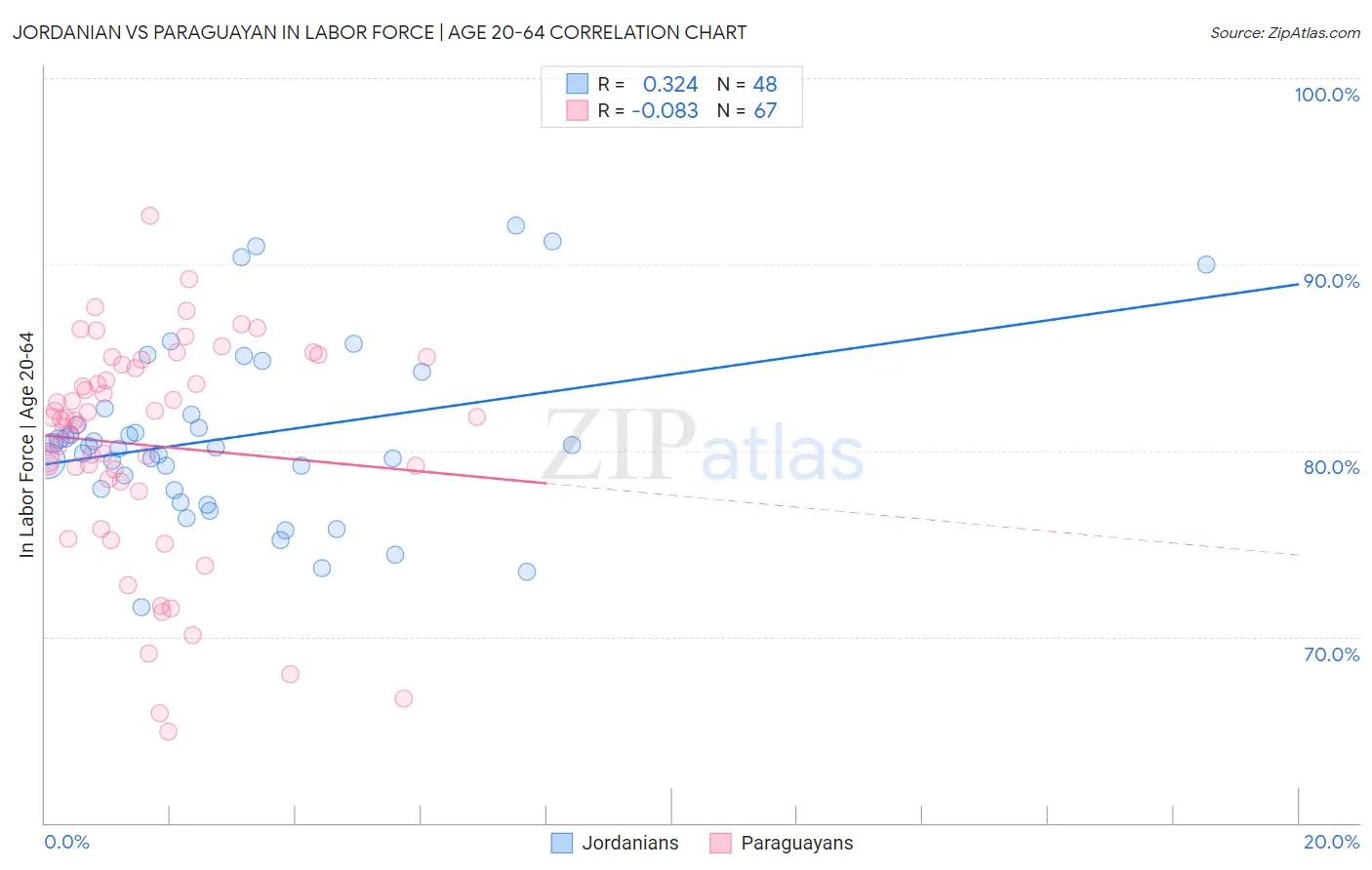 Jordanian vs Paraguayan In Labor Force | Age 20-64