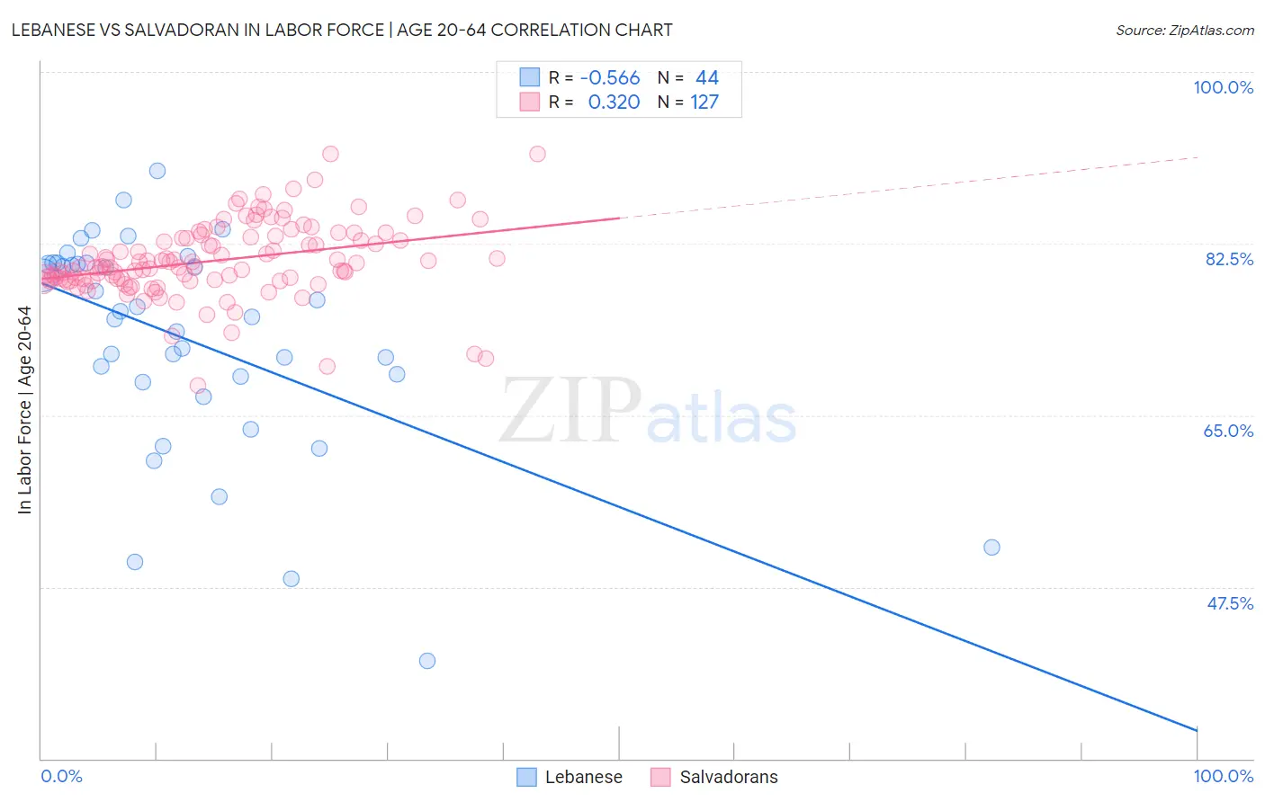 Lebanese vs Salvadoran In Labor Force | Age 20-64