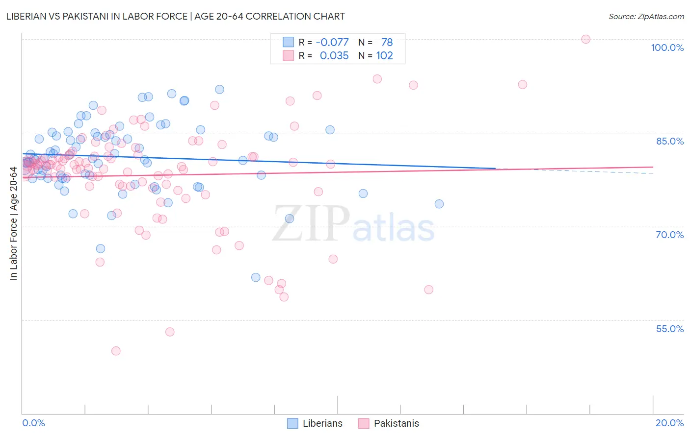Liberian vs Pakistani In Labor Force | Age 20-64