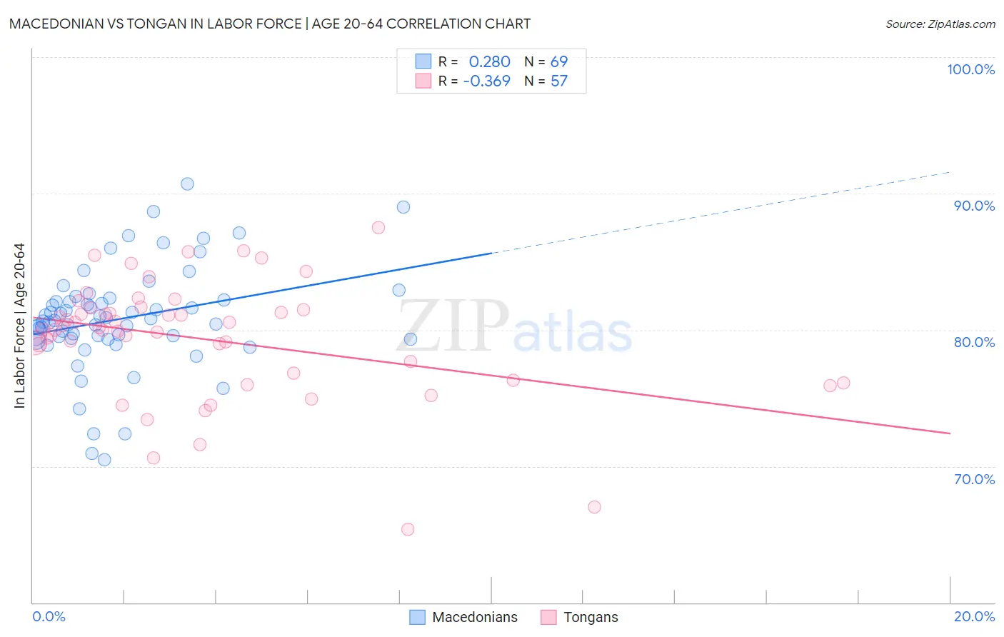 Macedonian vs Tongan In Labor Force | Age 20-64