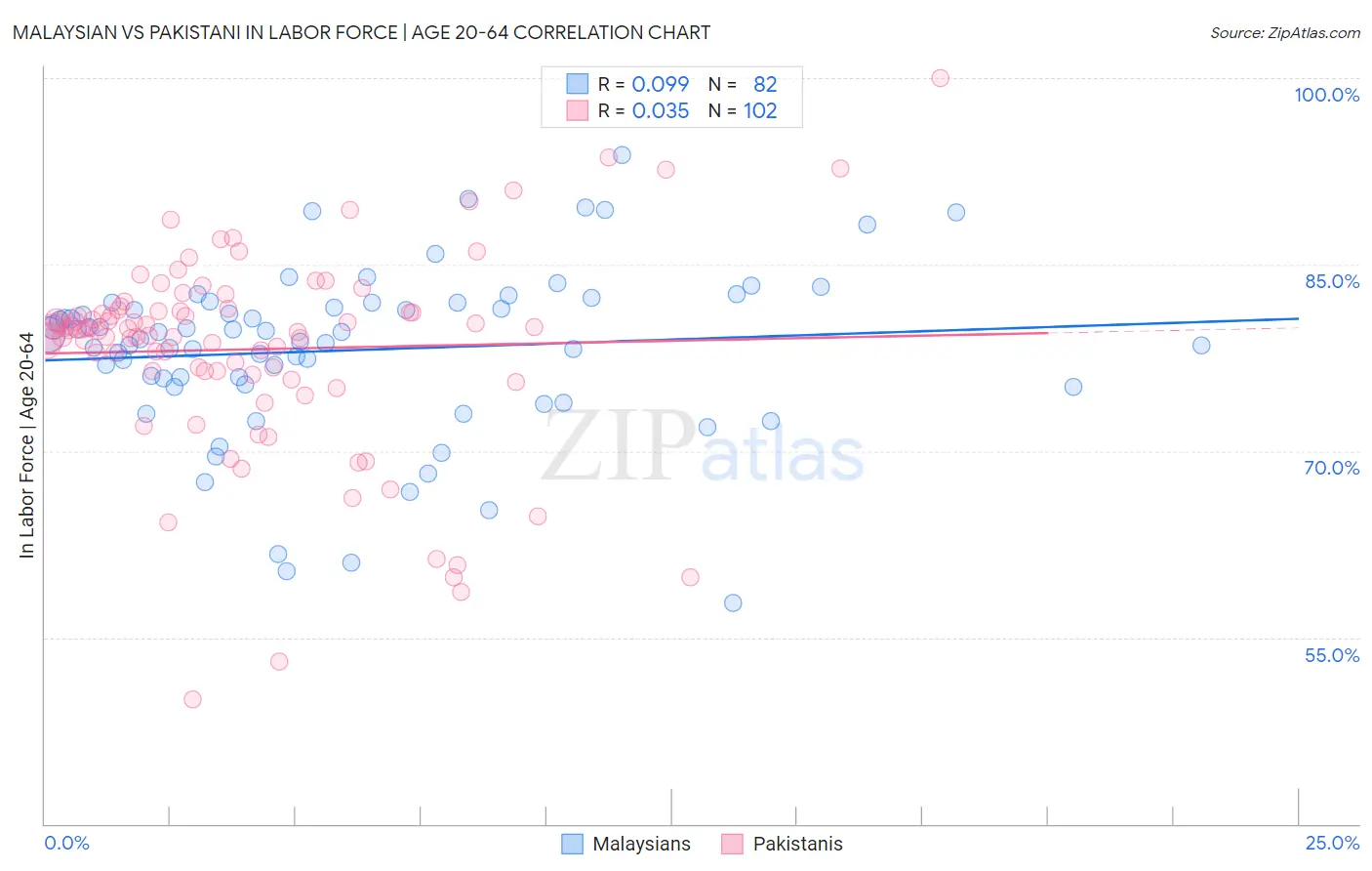 Malaysian vs Pakistani In Labor Force | Age 20-64
