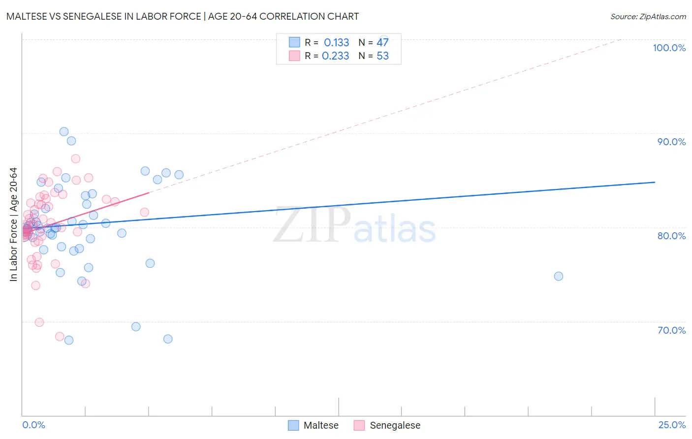 Maltese vs Senegalese In Labor Force | Age 20-64