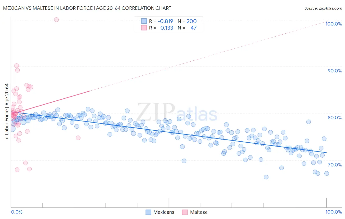 Mexican vs Maltese In Labor Force | Age 20-64