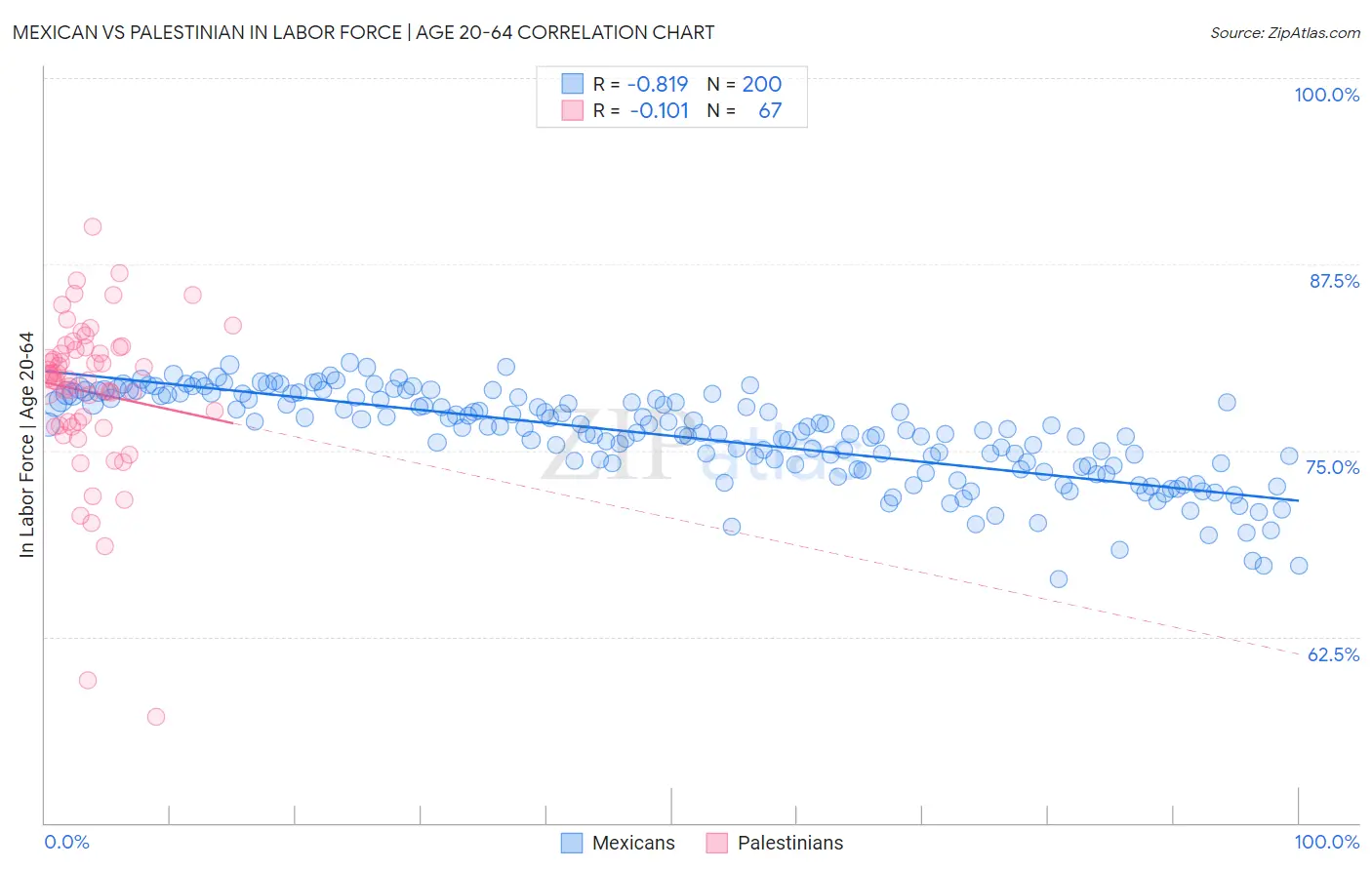 Mexican vs Palestinian In Labor Force | Age 20-64