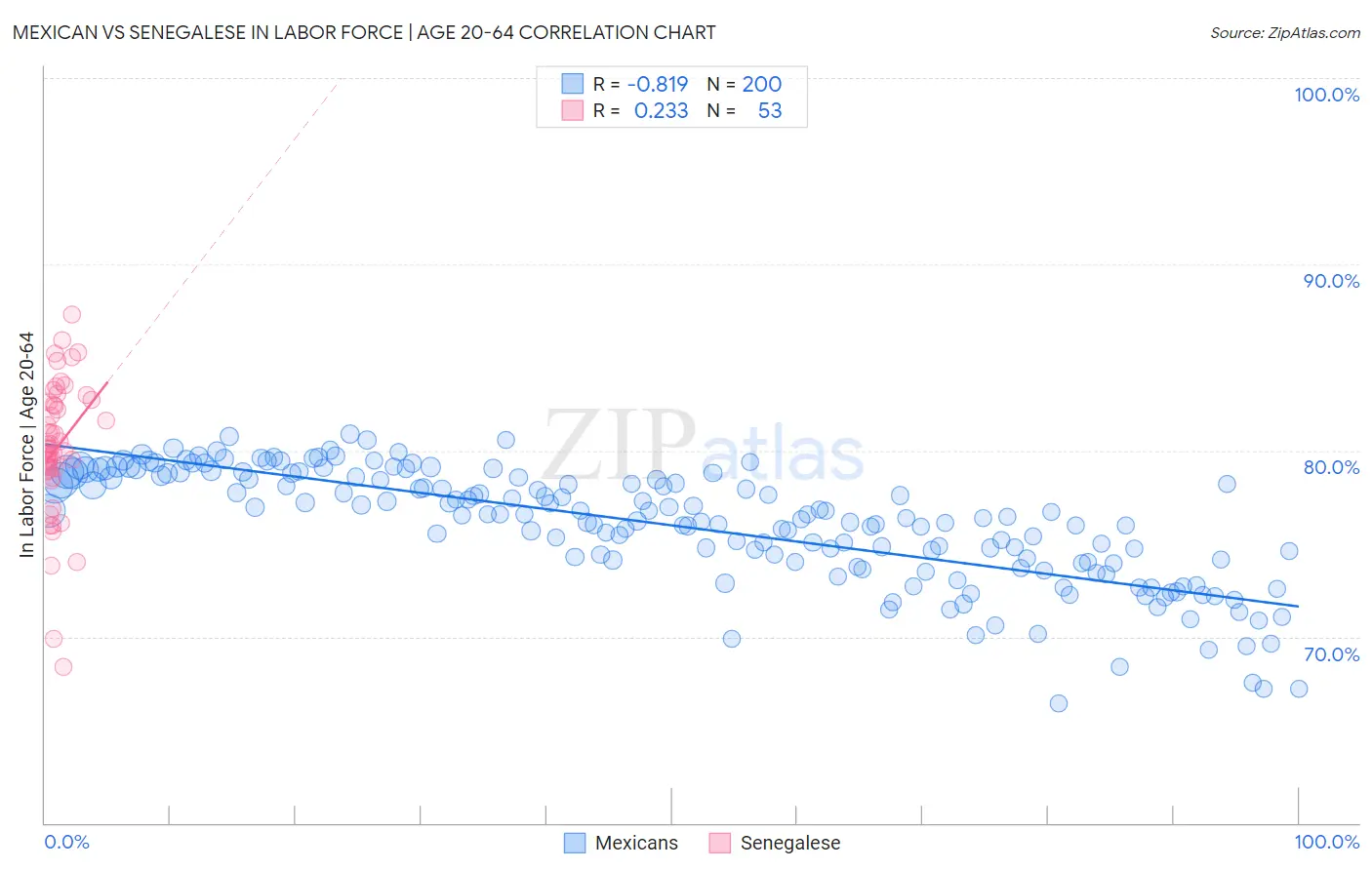 Mexican vs Senegalese In Labor Force | Age 20-64