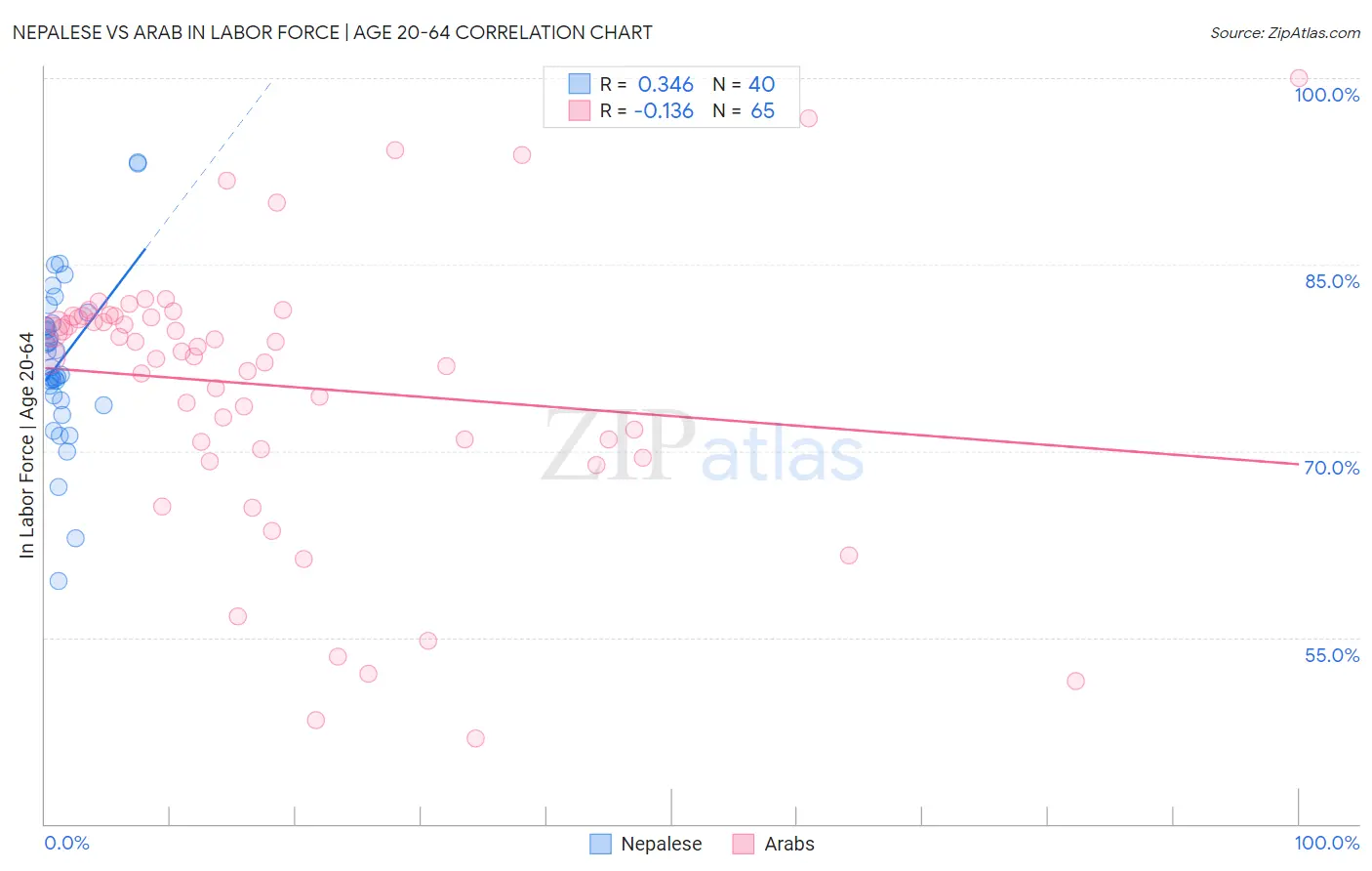 Nepalese vs Arab In Labor Force | Age 20-64