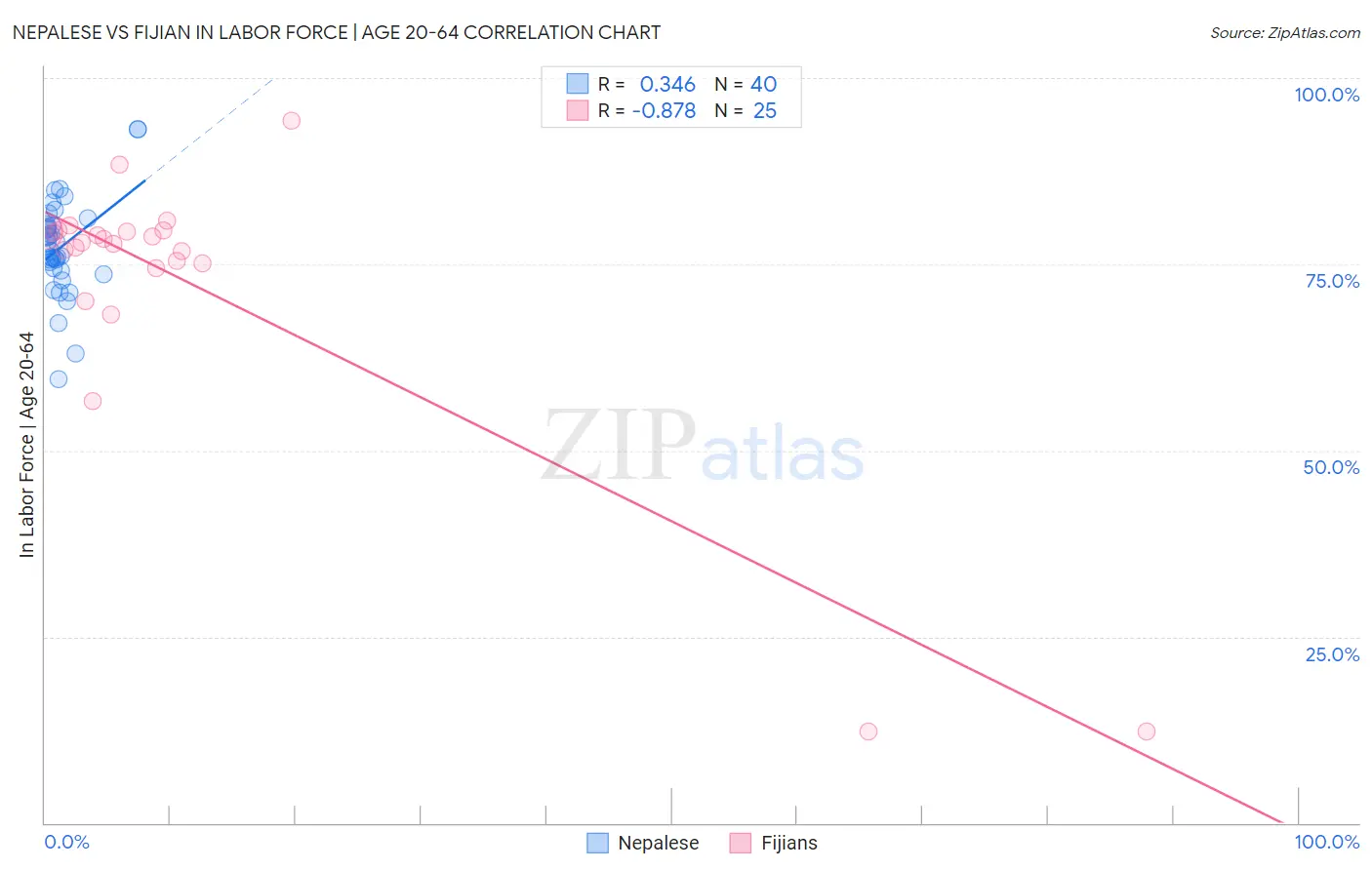 Nepalese vs Fijian In Labor Force | Age 20-64