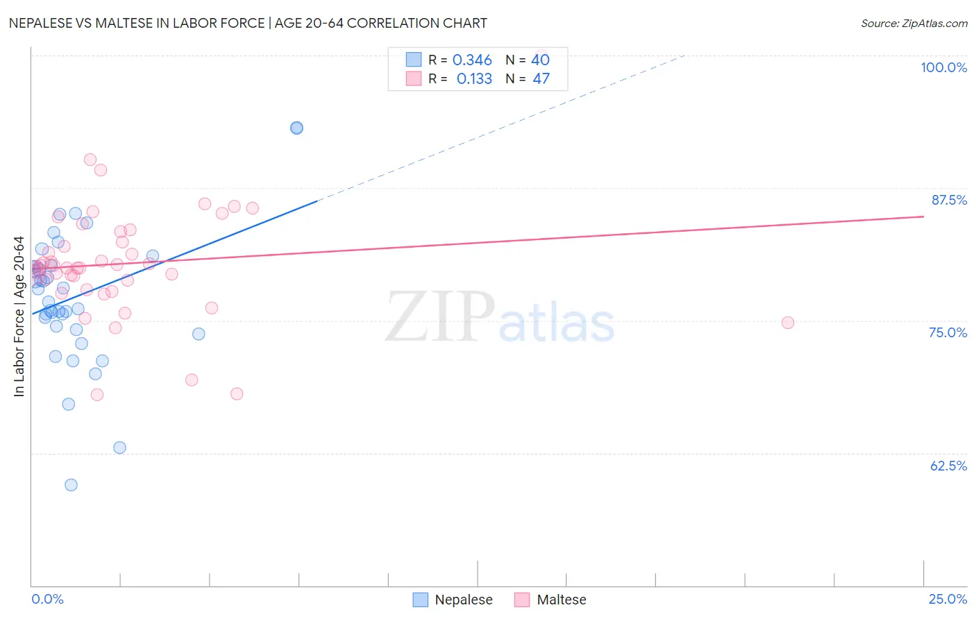 Nepalese vs Maltese In Labor Force | Age 20-64