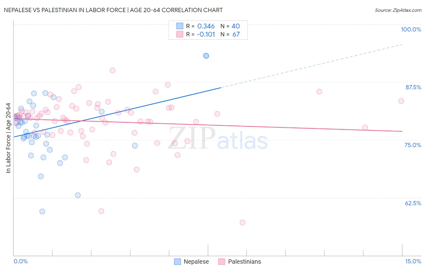 Nepalese vs Palestinian In Labor Force | Age 20-64