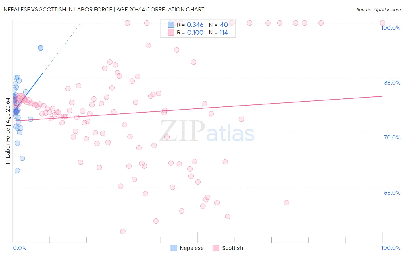 Nepalese vs Scottish In Labor Force | Age 20-64