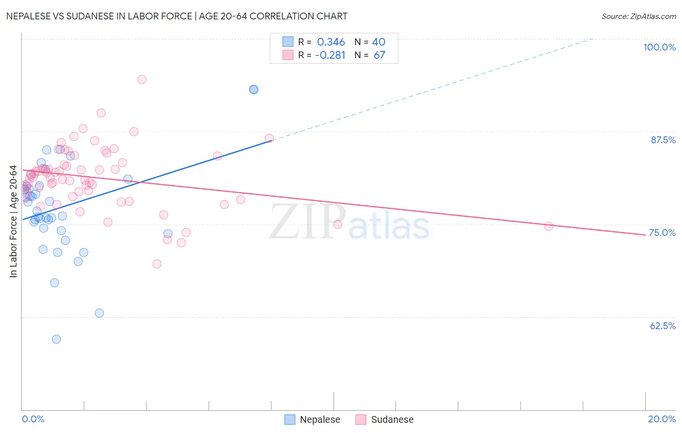 Nepalese vs Sudanese In Labor Force | Age 20-64