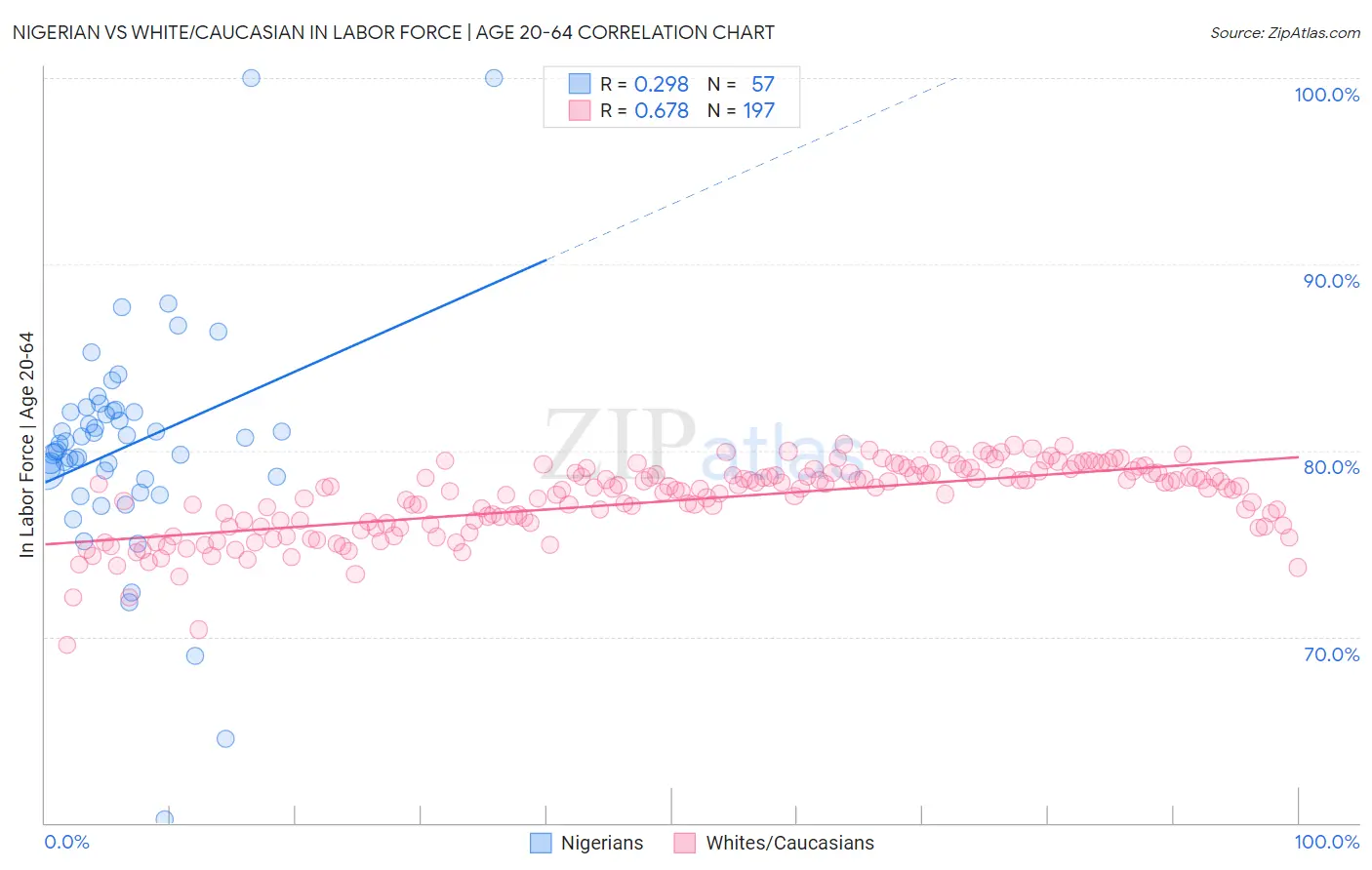 Nigerian vs White/Caucasian In Labor Force | Age 20-64