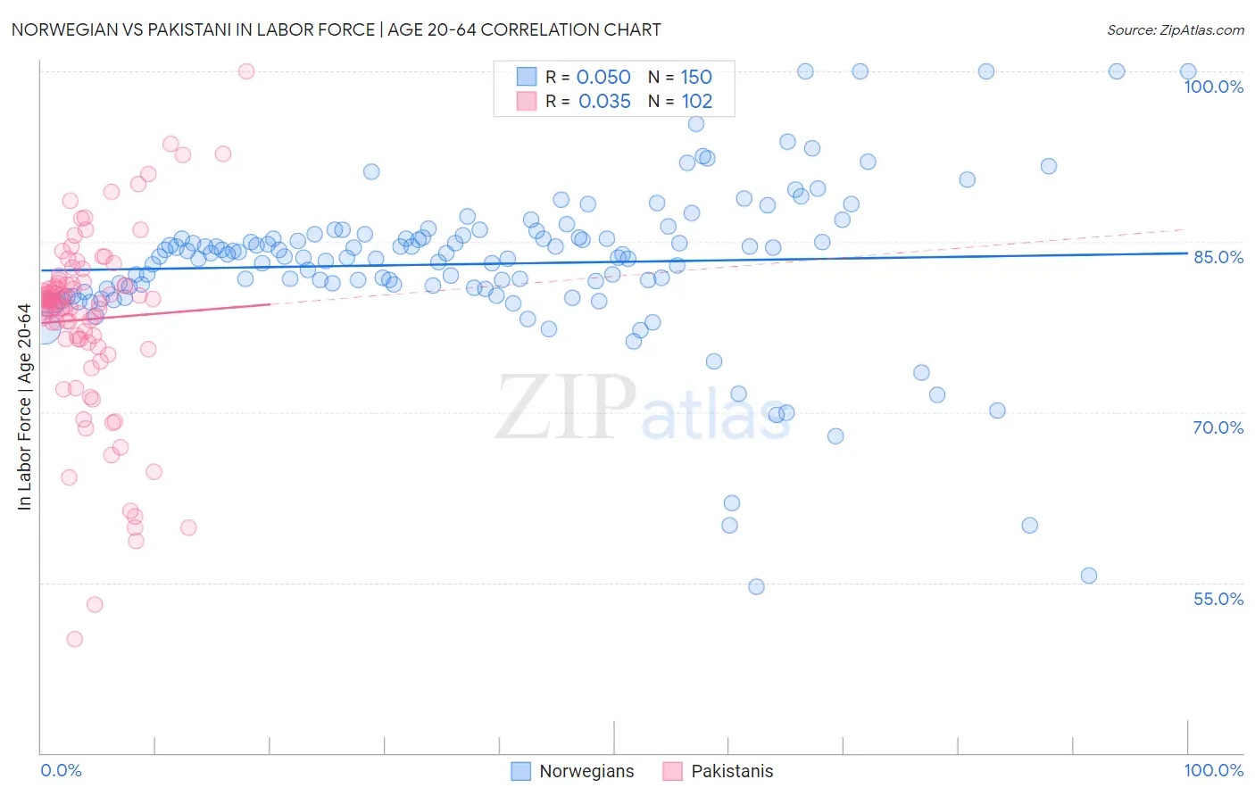 Norwegian vs Pakistani In Labor Force | Age 20-64