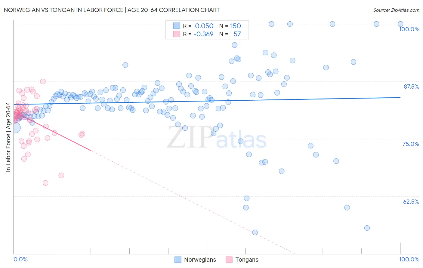 Norwegian vs Tongan In Labor Force | Age 20-64