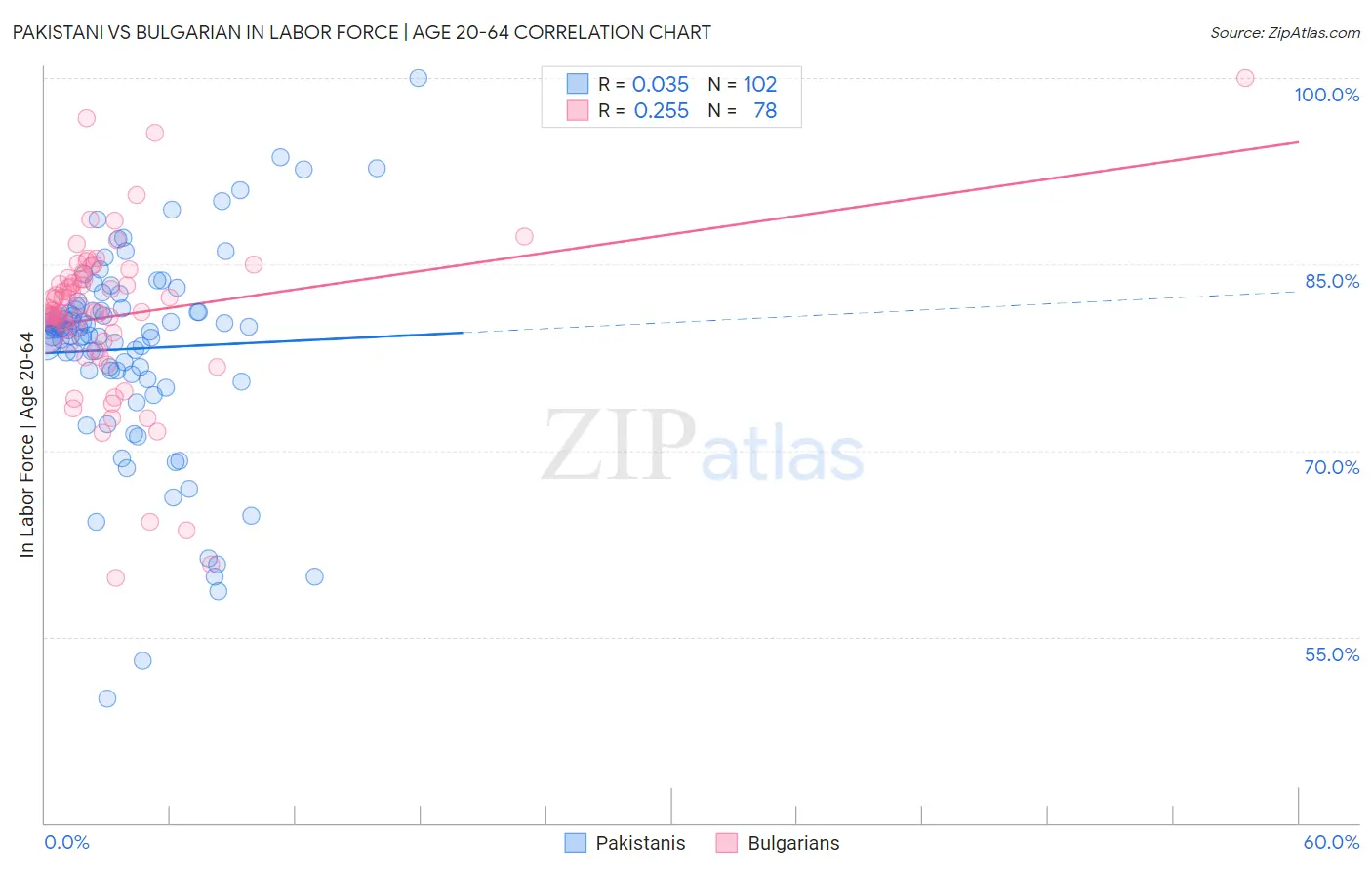 Pakistani vs Bulgarian In Labor Force | Age 20-64