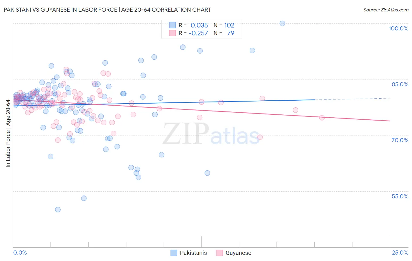 Pakistani vs Guyanese In Labor Force | Age 20-64