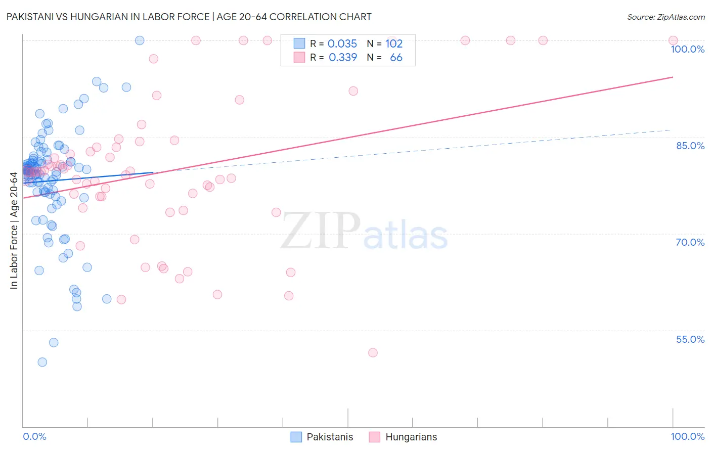 Pakistani vs Hungarian In Labor Force | Age 20-64