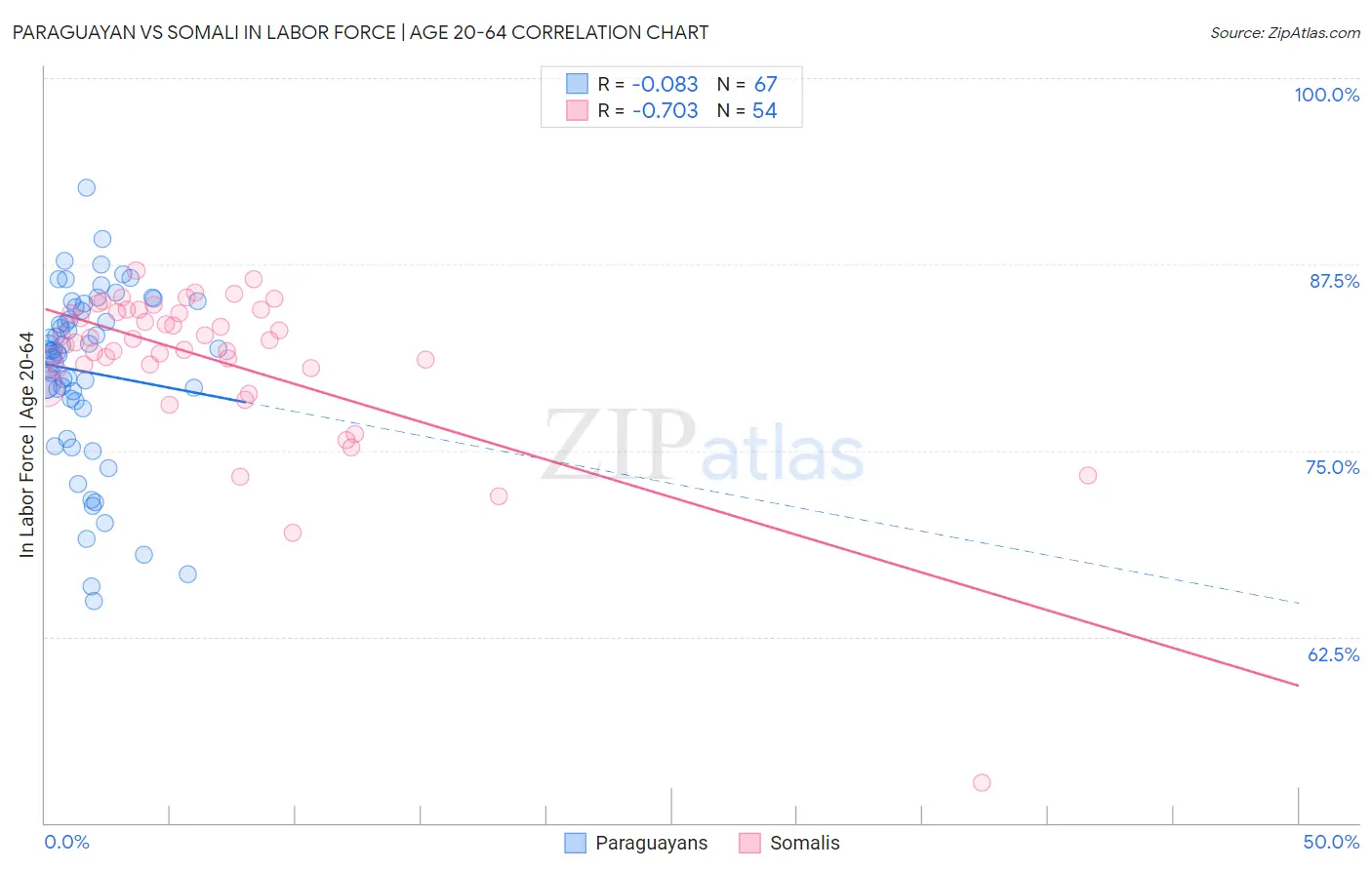 Paraguayan vs Somali In Labor Force | Age 20-64