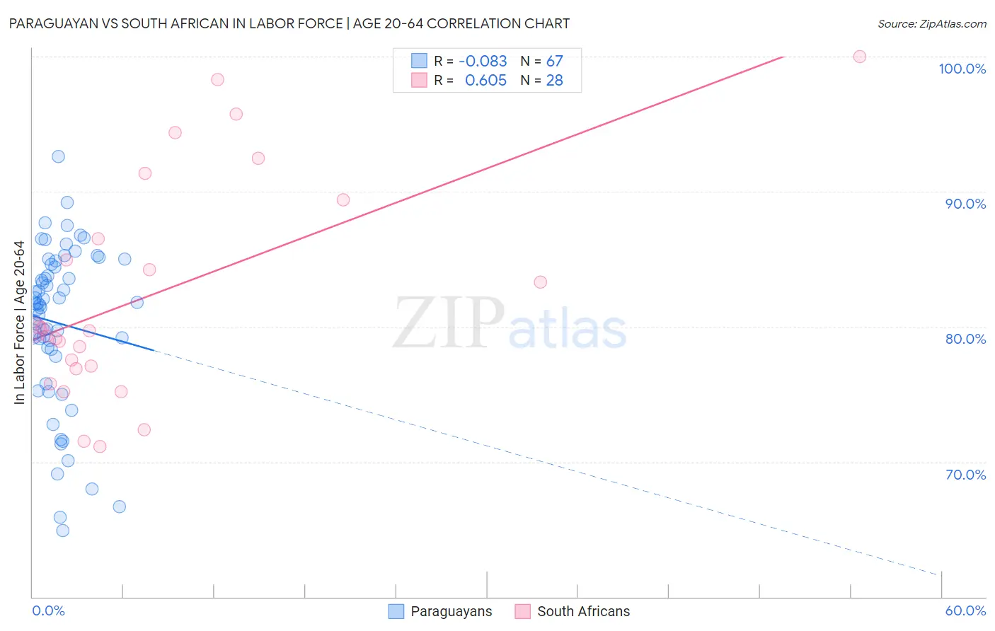 Paraguayan vs South African In Labor Force | Age 20-64