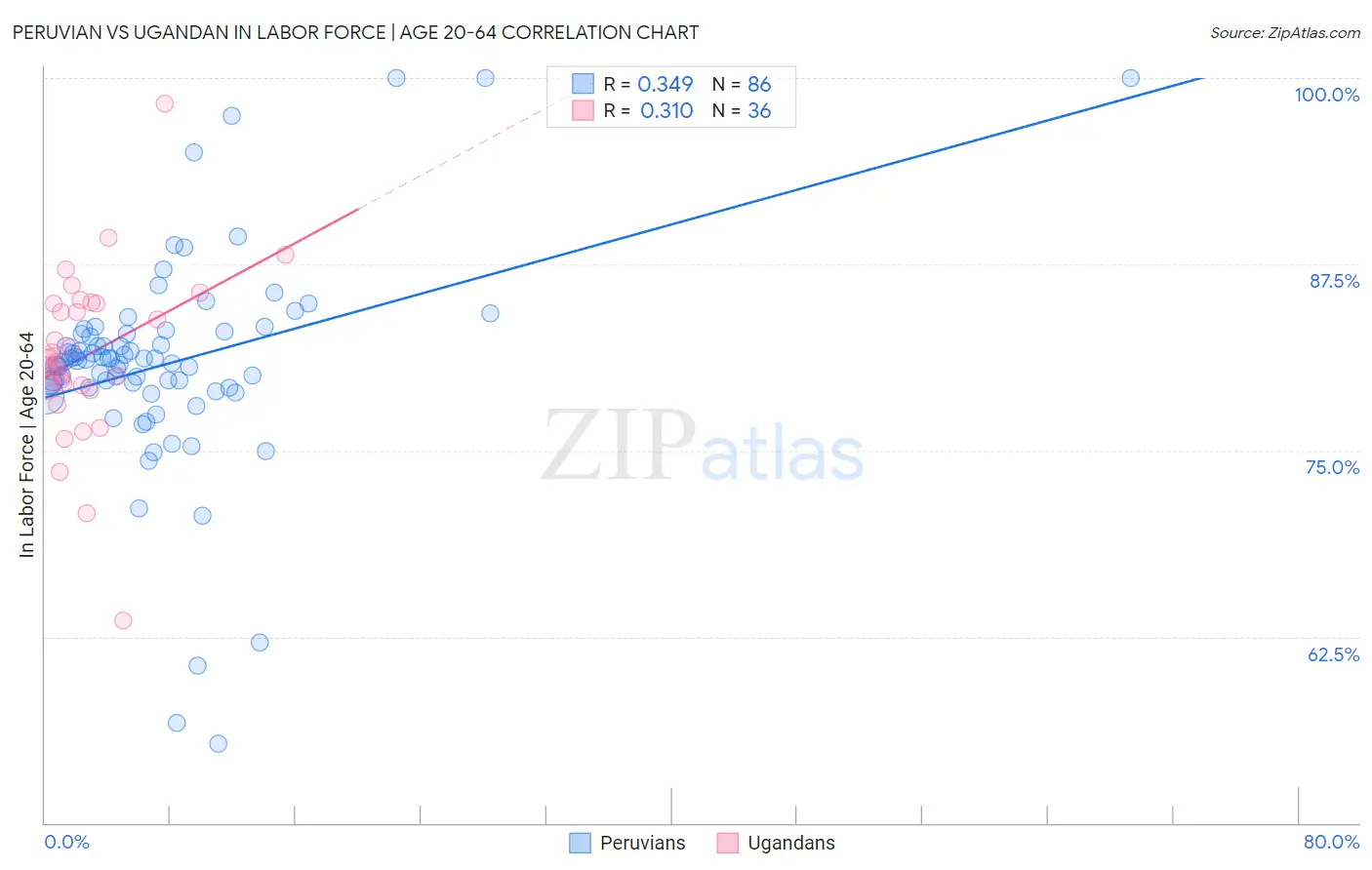 Peruvian vs Ugandan In Labor Force | Age 20-64