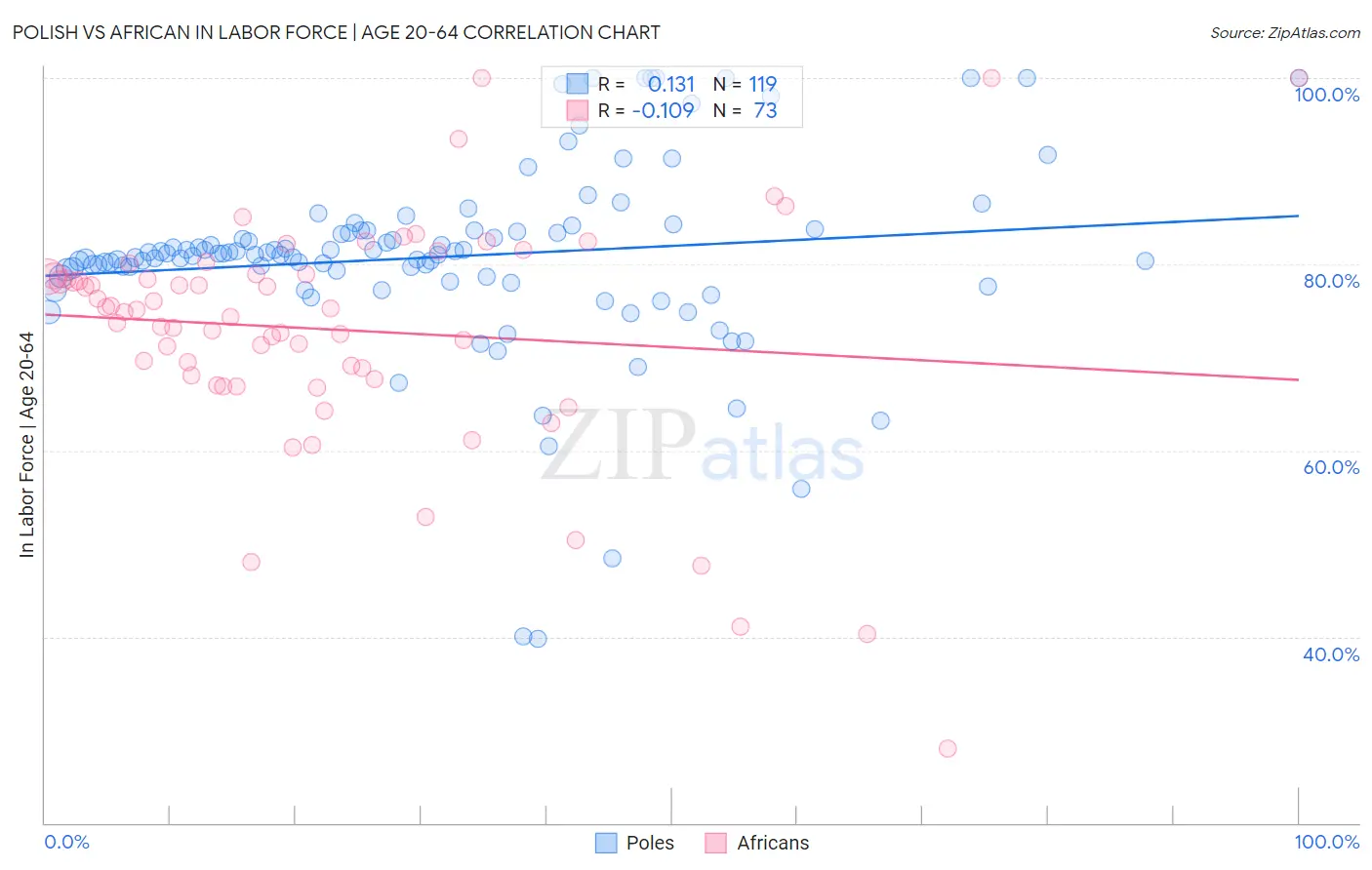 Polish vs African In Labor Force | Age 20-64
