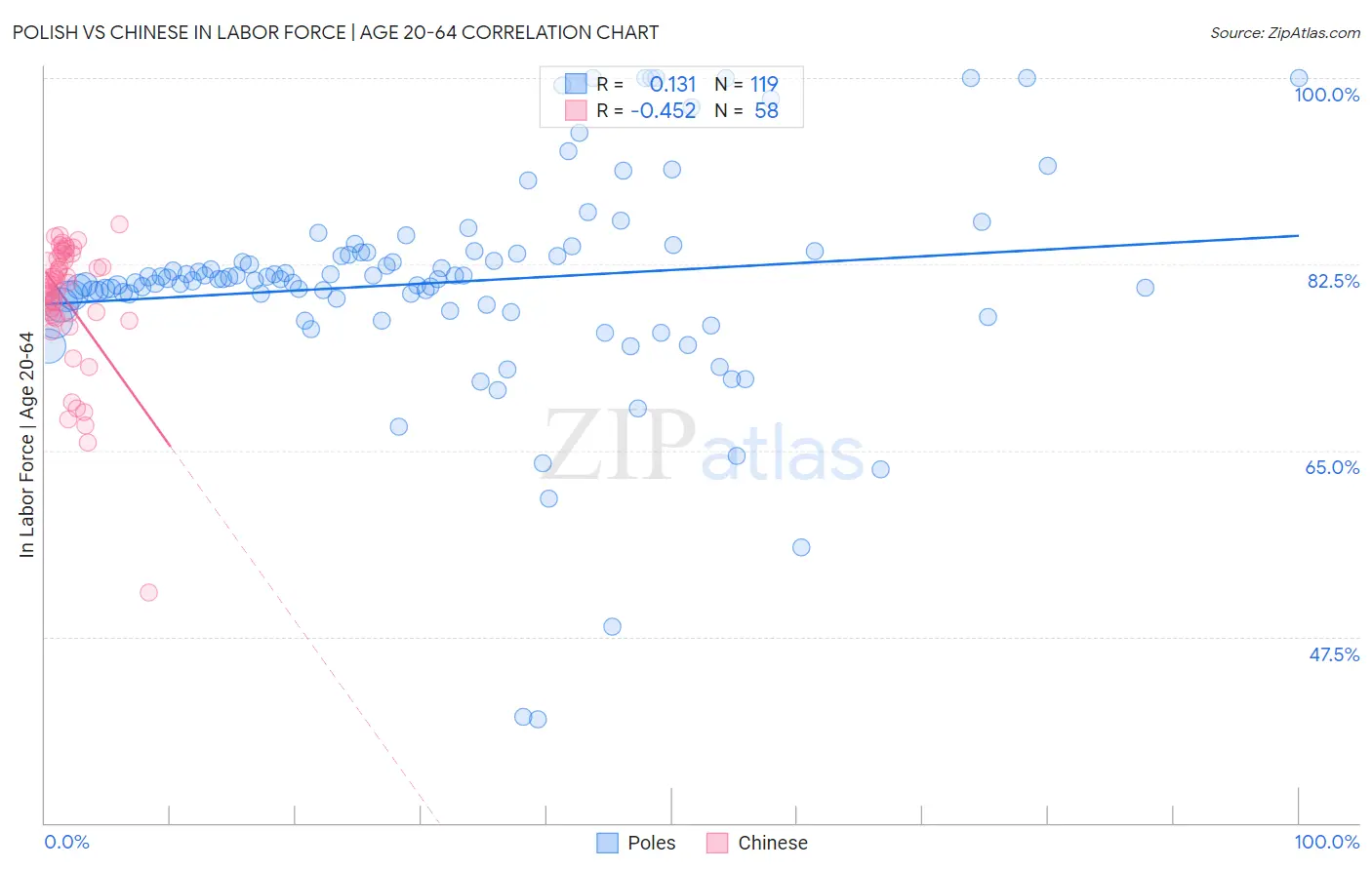 Polish vs Chinese In Labor Force | Age 20-64