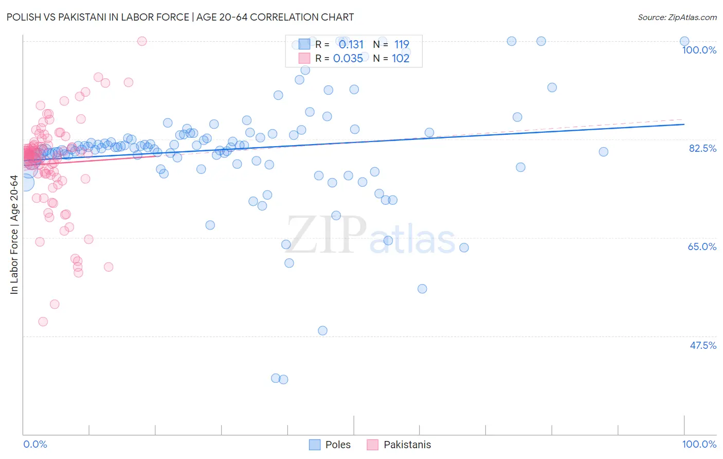 Polish vs Pakistani In Labor Force | Age 20-64