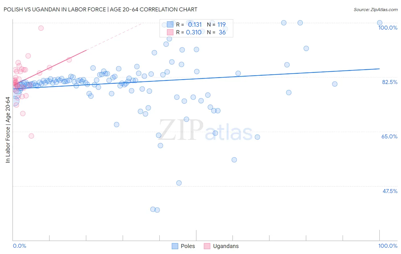 Polish vs Ugandan In Labor Force | Age 20-64