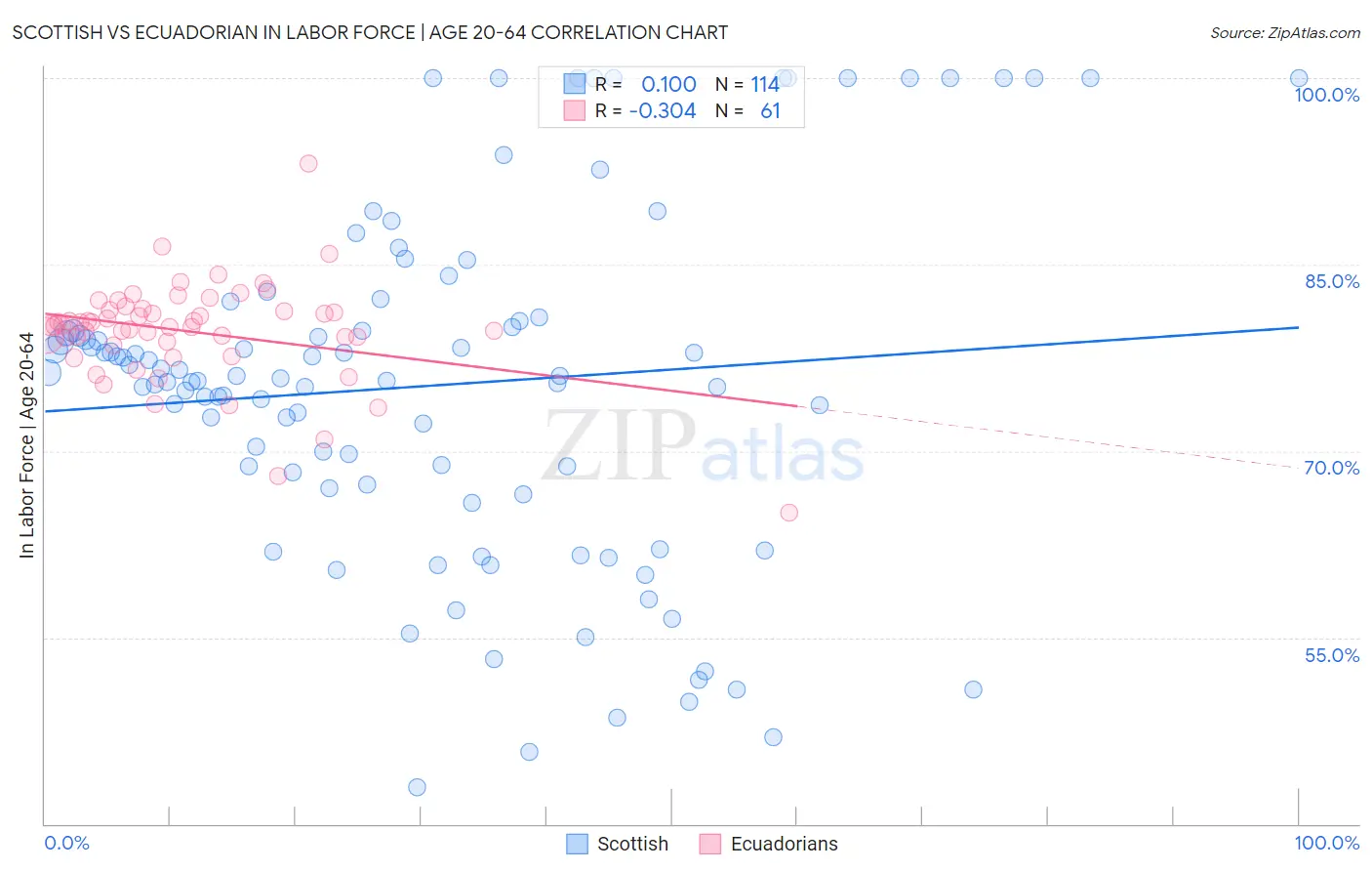 Scottish vs Ecuadorian In Labor Force | Age 20-64