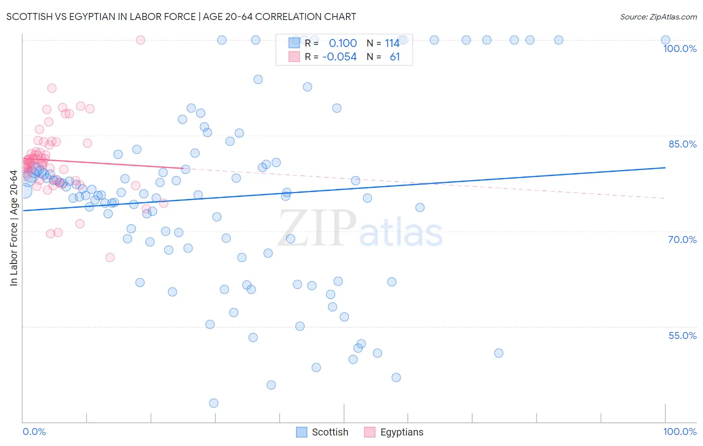 Scottish vs Egyptian In Labor Force | Age 20-64